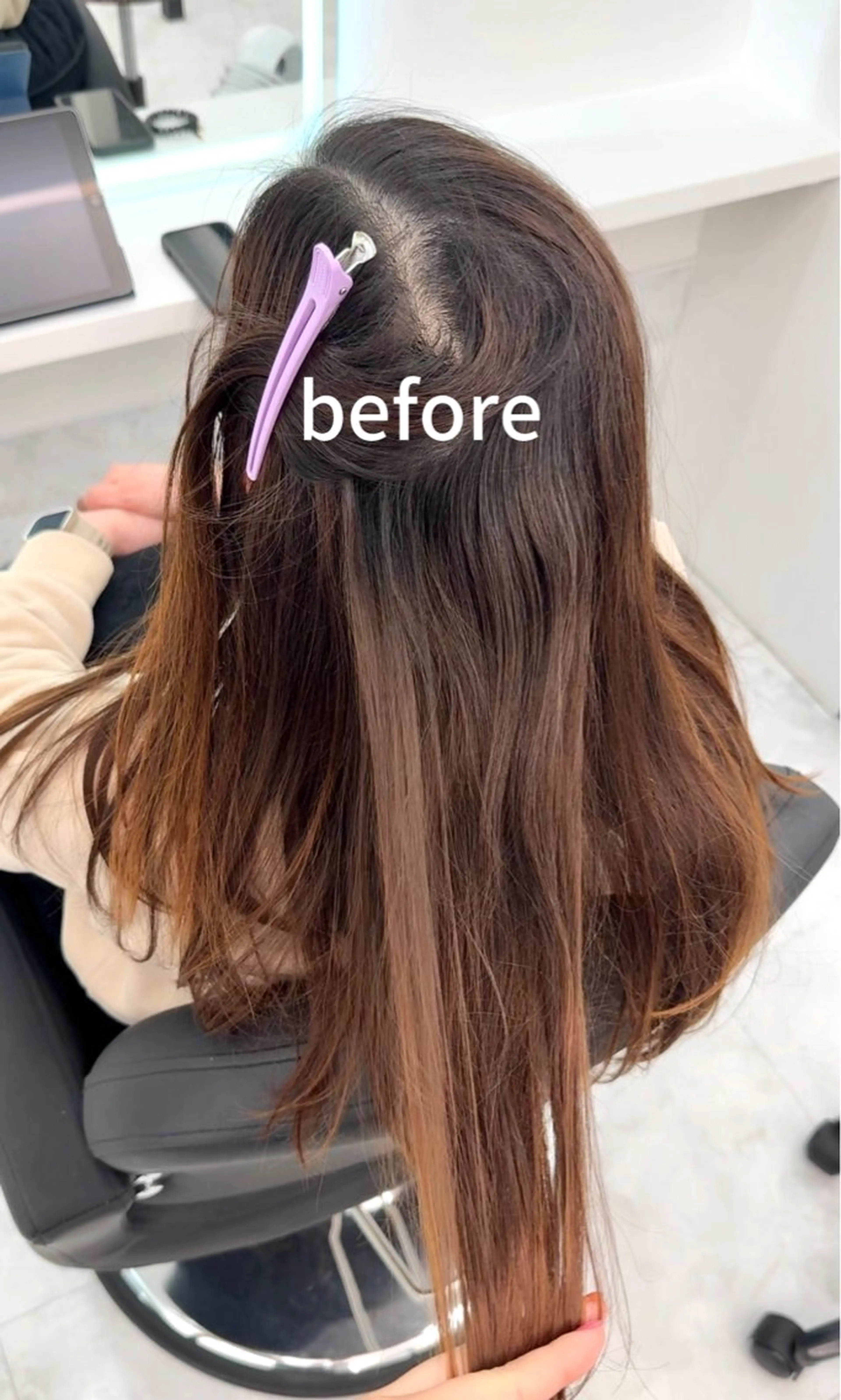 ロング カット 縮毛矯正 トリートメント miku 🍑髪質改善サロンのヘアスタイル