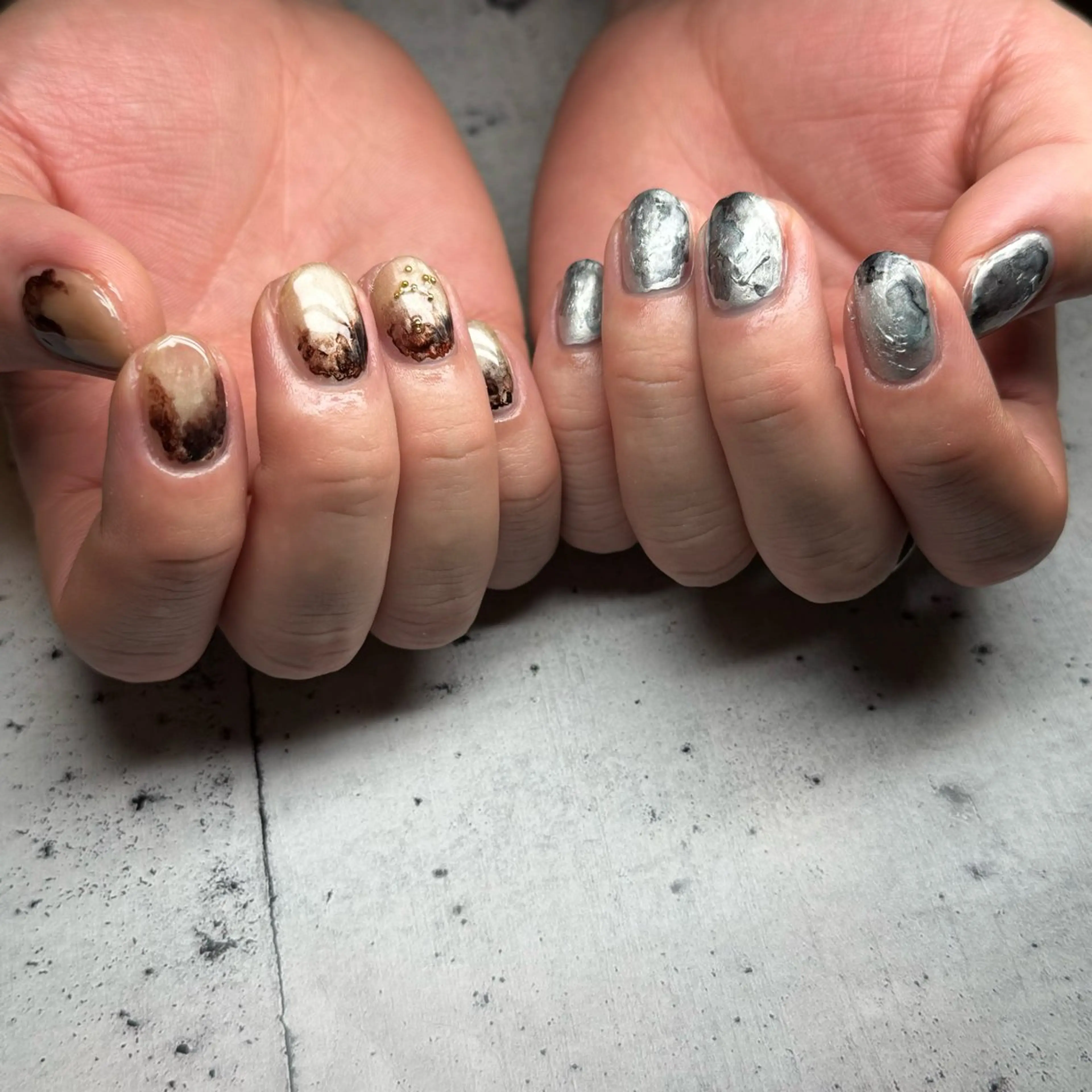 メンズ ネイル ニュアンスネイル ハンドネイル 𝐫𝐚𝐢 𝐧𝐚𝐢𝐥のネイルデザイン