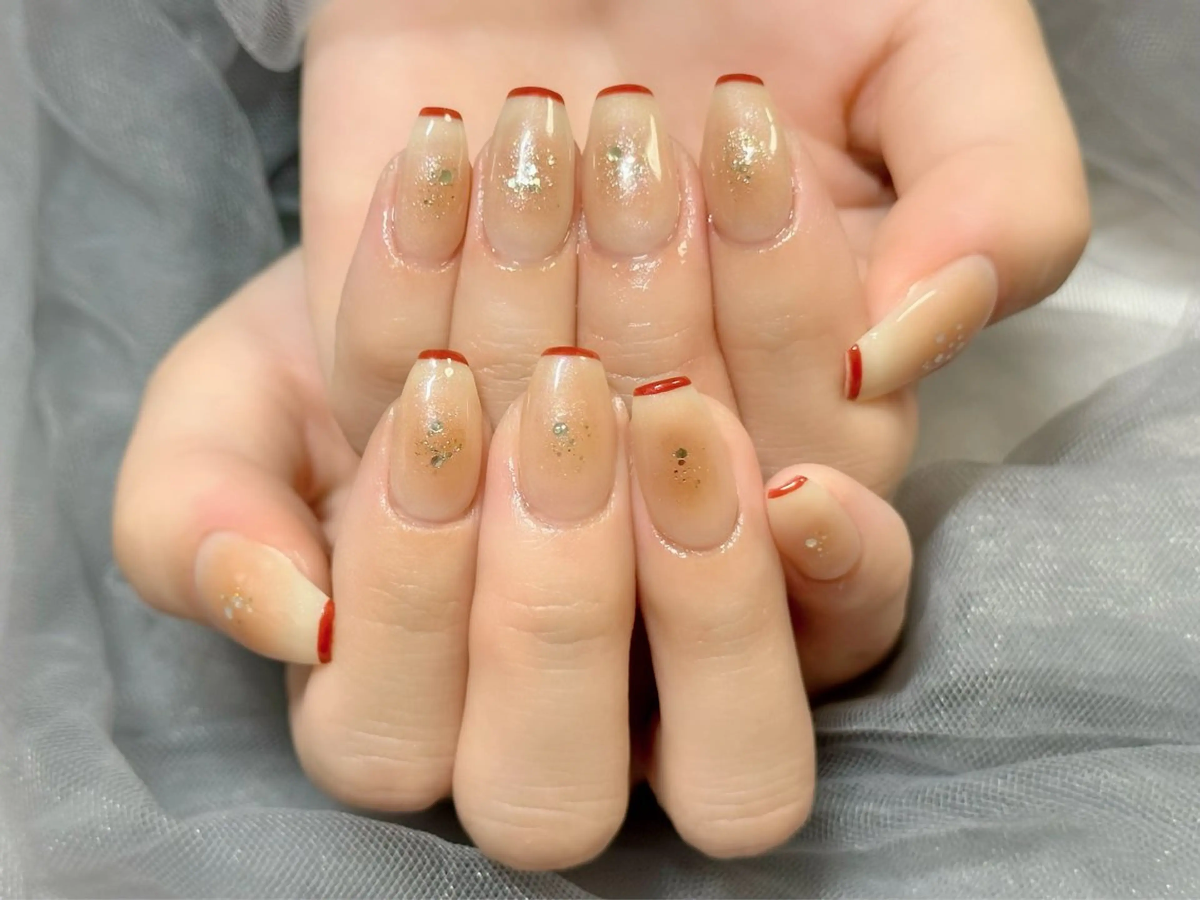 ネイル ボルドー チークネイル フレンチネイル ハンドネイル Nail Salon KURELLYのネイルデザイン