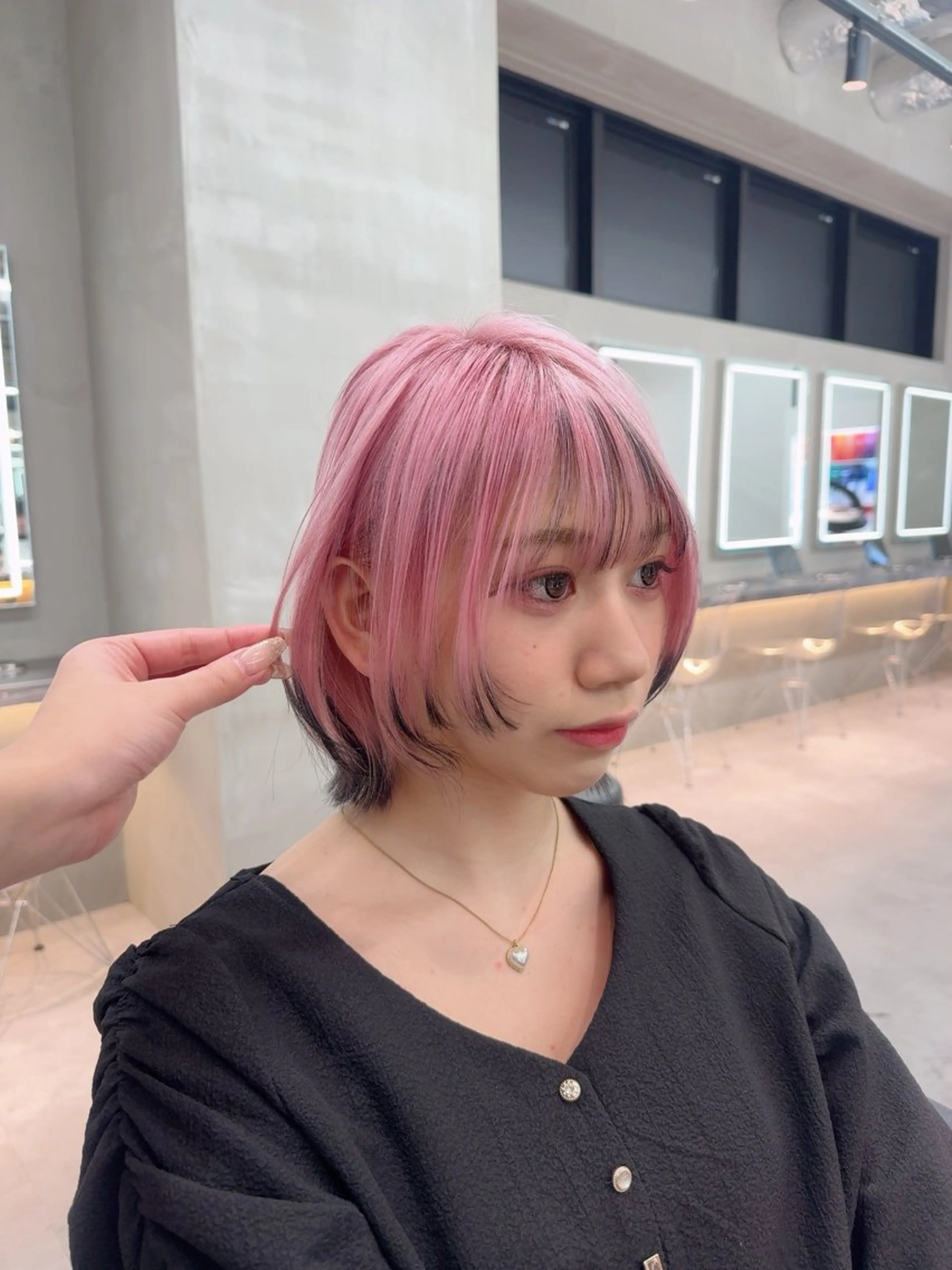 ミディアム カラー ヘアアレンジ ヘアカラー トリートメント ARIA💎縮毛矯正 ブリーチ💎複雑履歴のヘアスタイル