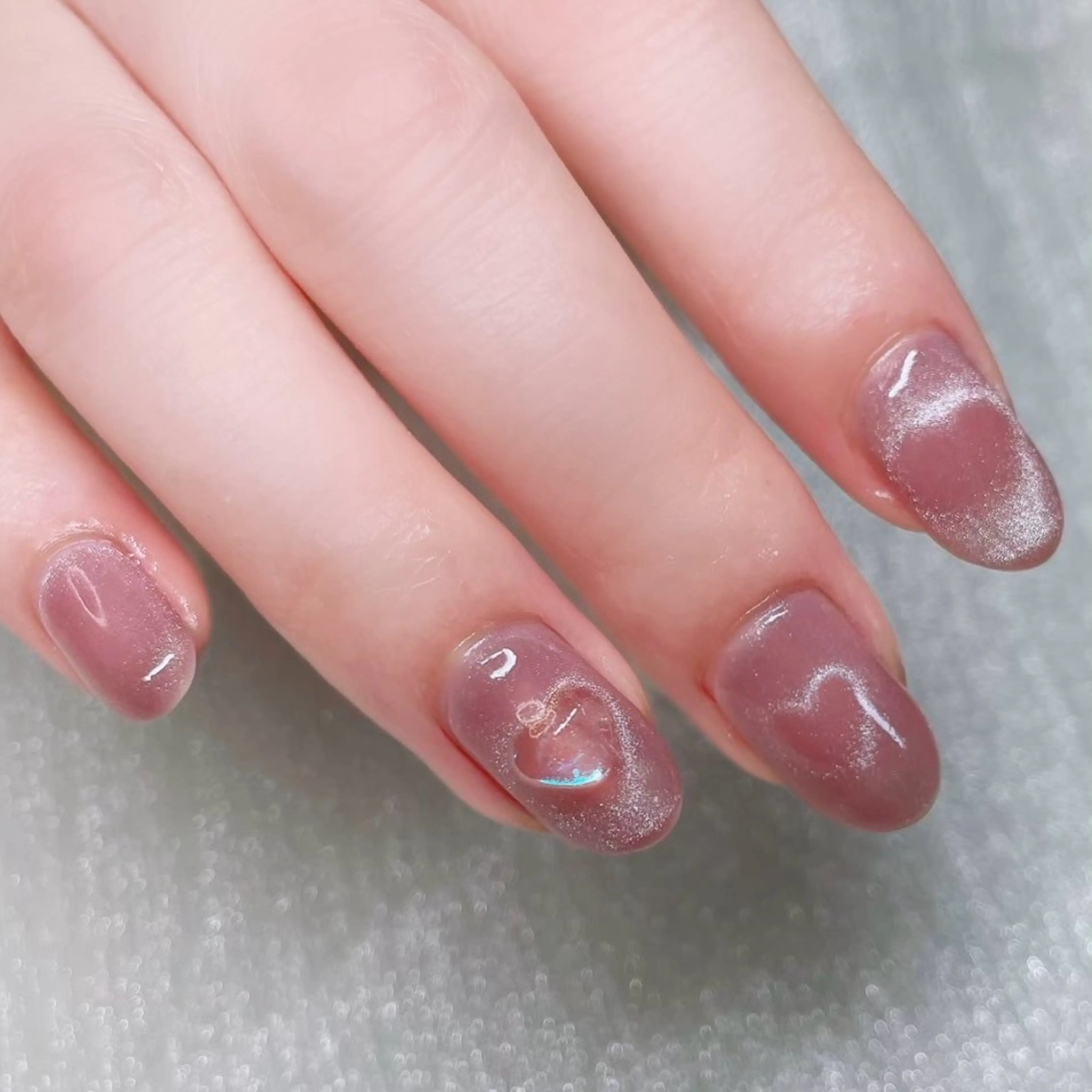ネイル 長さ出し ハート ハンドネイル Nailist suzuのネイルデザイン