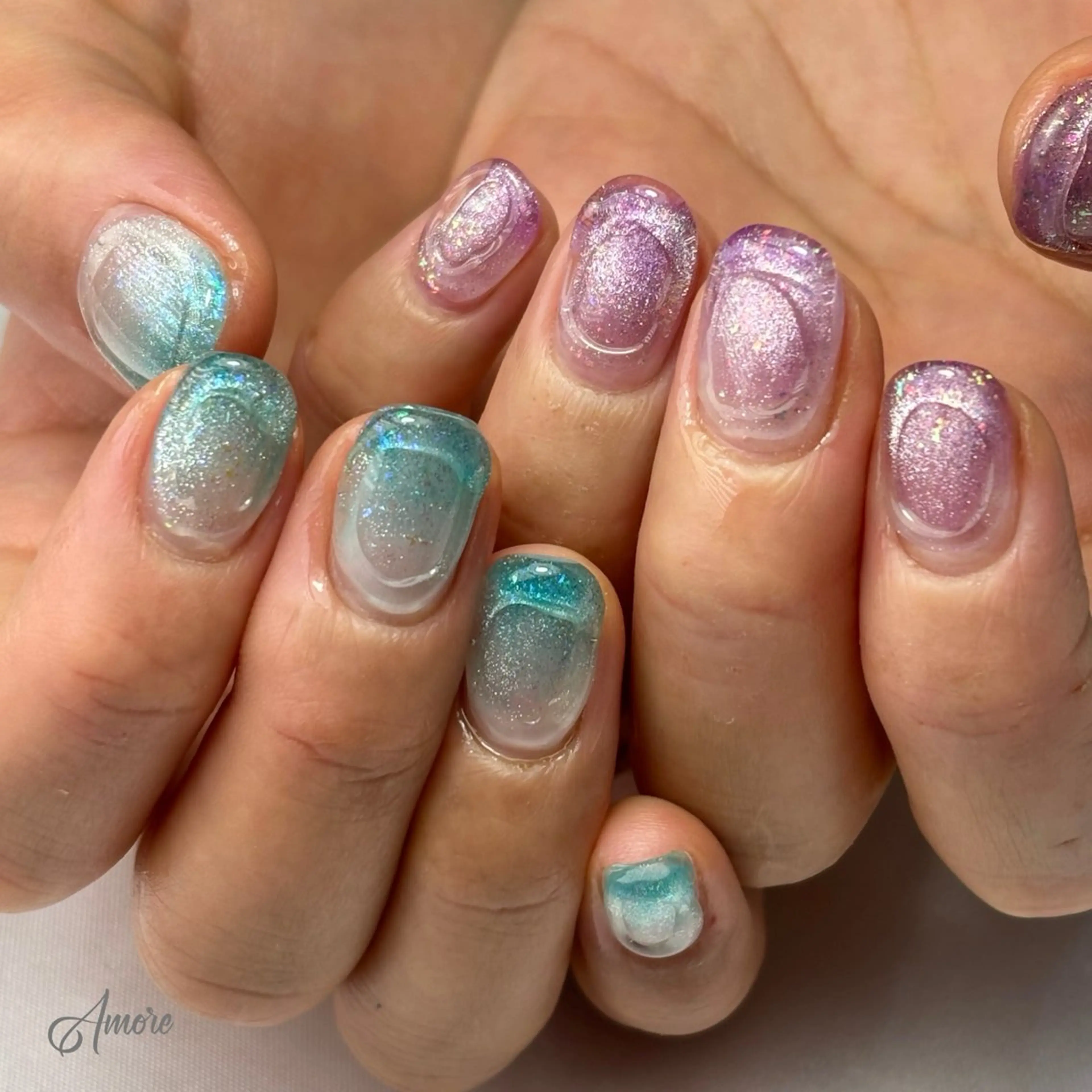 ネイル ジェルネイル キラキラネイル 韓国ネイル マグネットネイル パラジェル You kyehwaのネイルデザイン