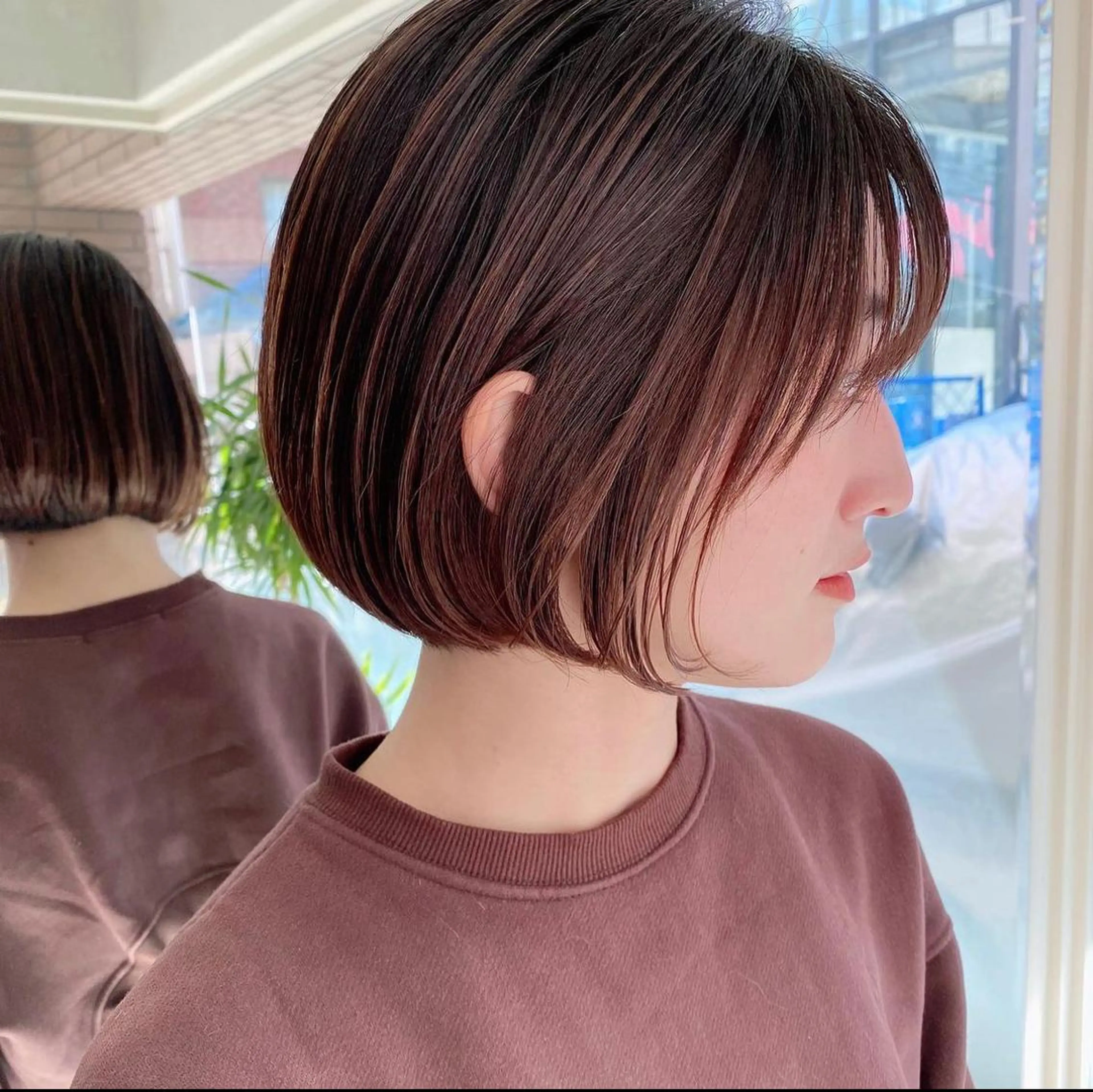 ミディアム カット ヘアカラー トリートメント 韓国風/髪質改善/ ナガヤアキラのヘアスタイル