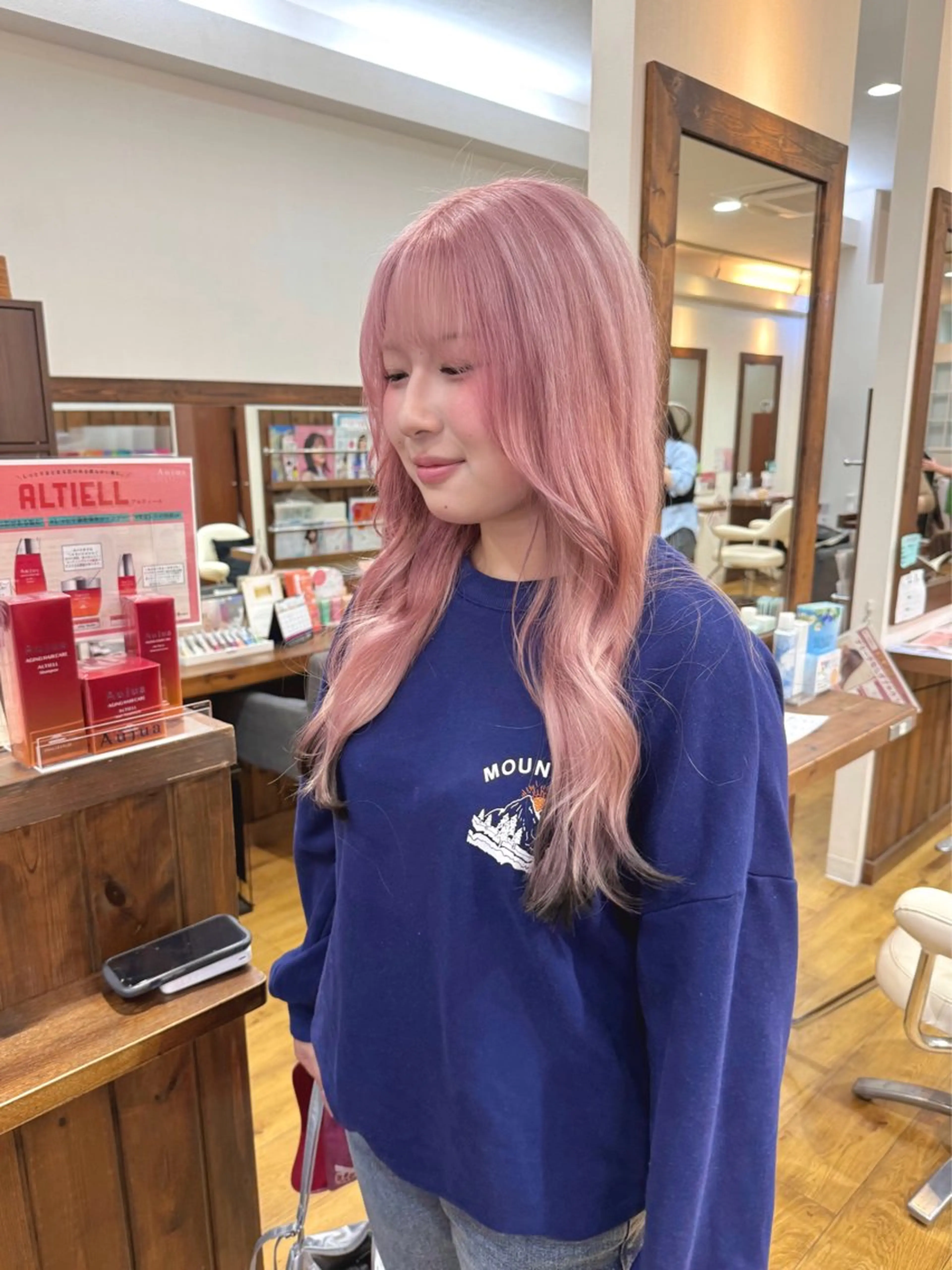ロング カラー ヘアアレンジ ブリーチ デザインカラー ピンクカラー カット ヘアカラー トリートメント 💖ダブルカラー/ ヘアセット/晴香💖のヘアスタイル