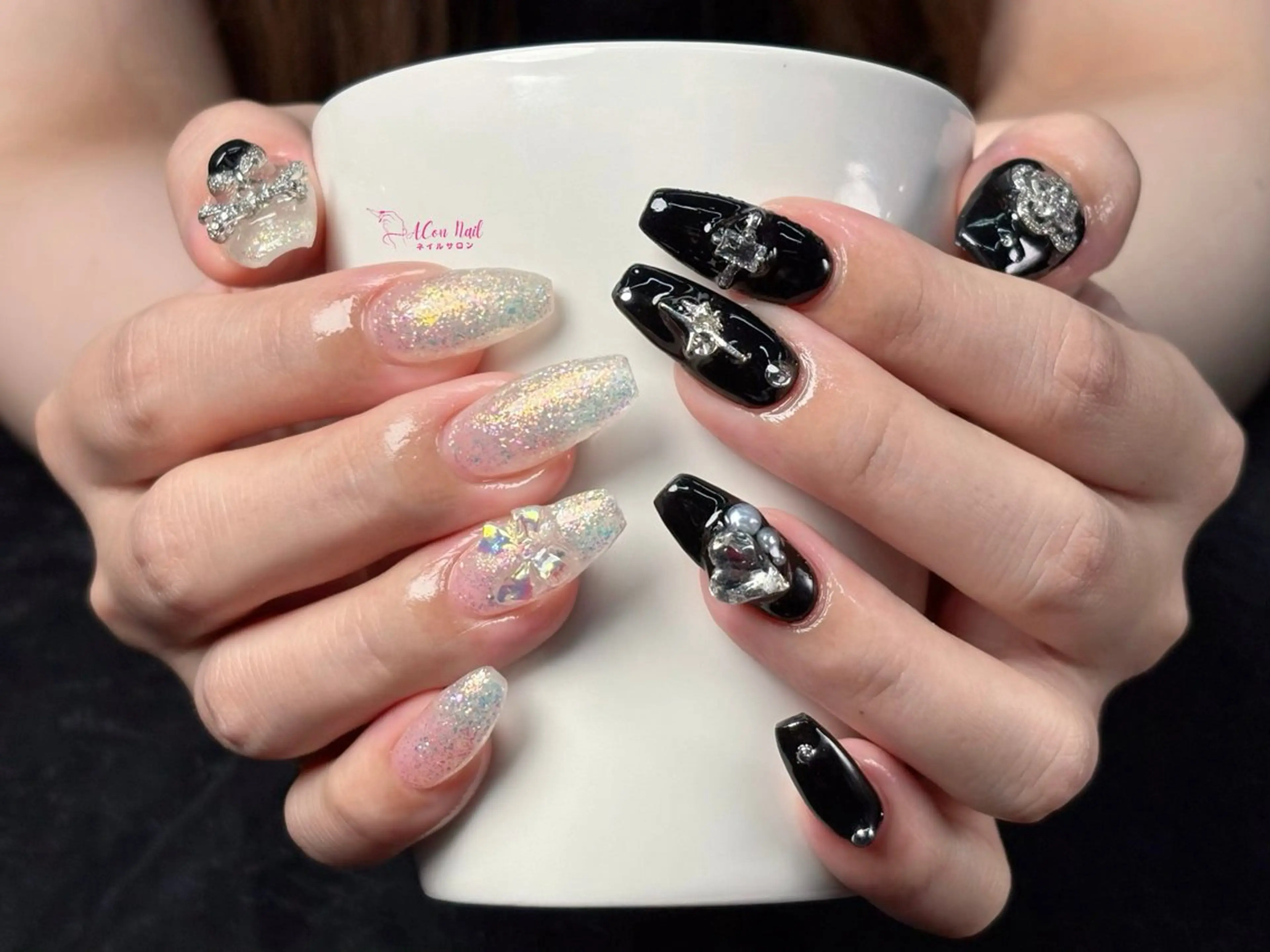 ネイル 桜ネイル 長さ出し フラワーネイル フレンチネイル ジェルネイル ハンドネイル AConNailSalon所属・ACon NailSalonのネイルデザイン