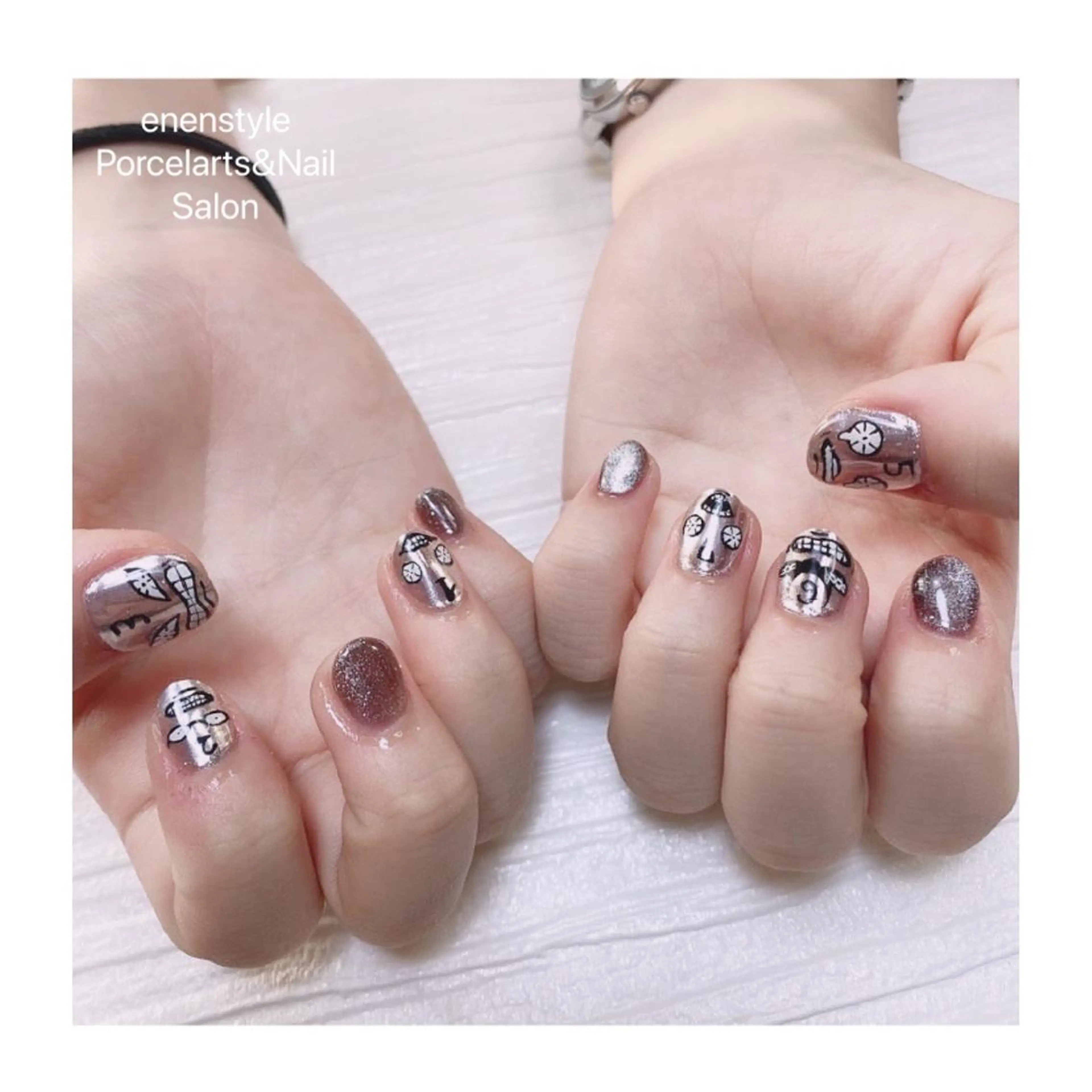 ショート ネイル ハンドネイル 👑enen style👑のネイルデザイン