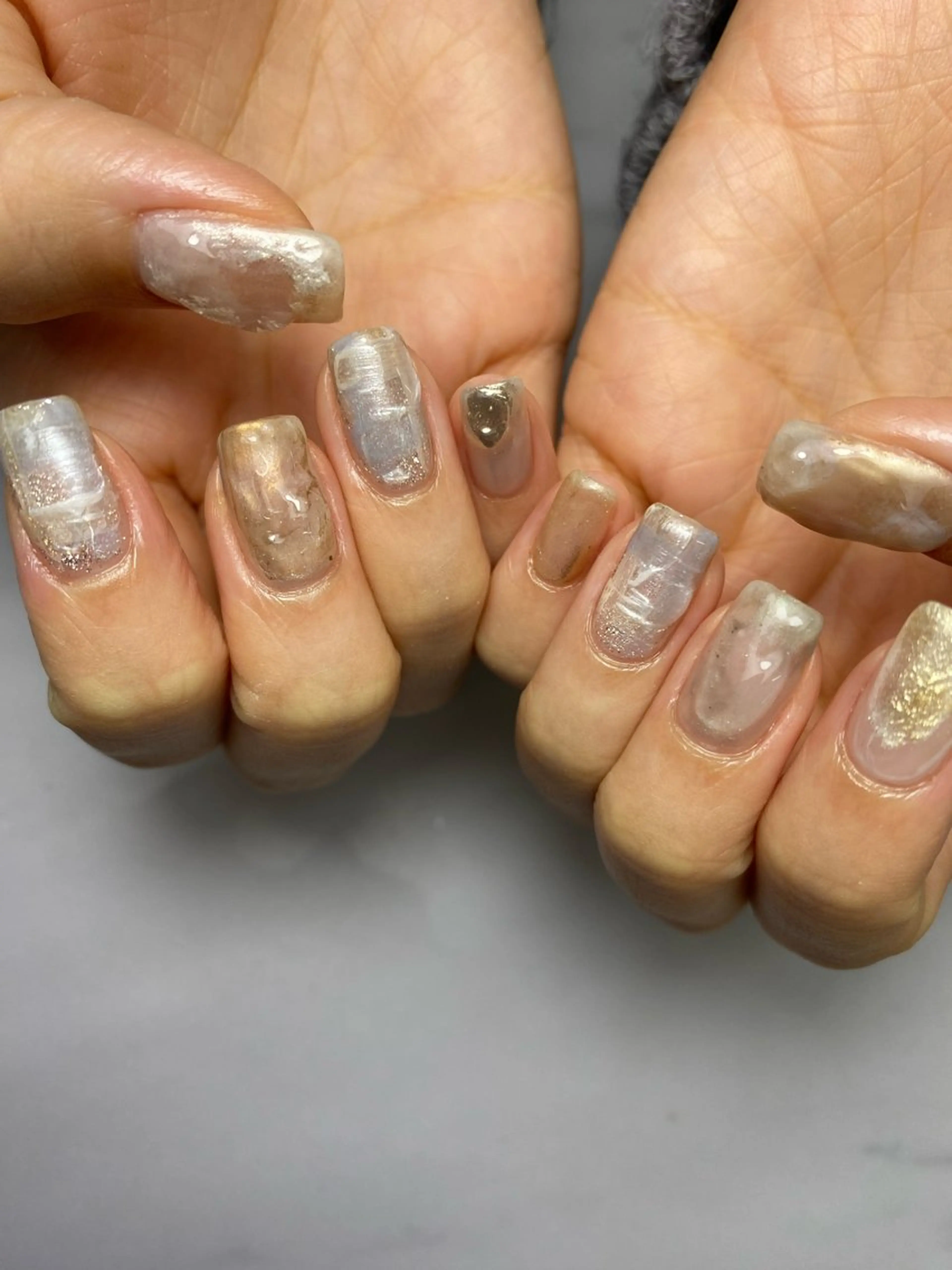 ネイル ジェルネイル マグネットネイル 持ち込み ニュアンスネイル ワンカラーネイル ハンドネイル 草加ニュアンスネイル 🌚hersのネイルデザイン