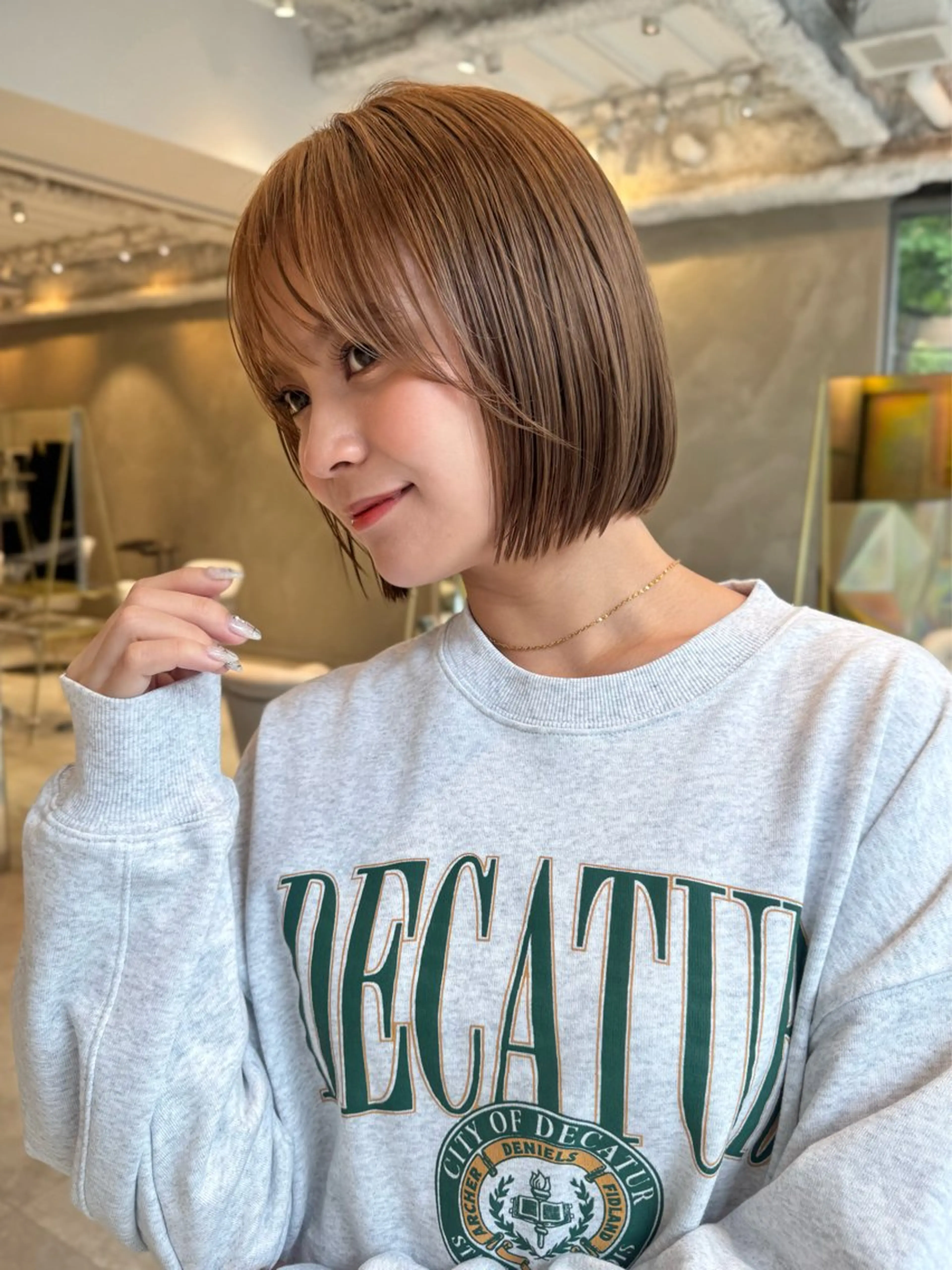 ショート カット ヘアカラー トリートメント 似合わせボブ/ 大人ボブ🩵しおのヘアスタイル