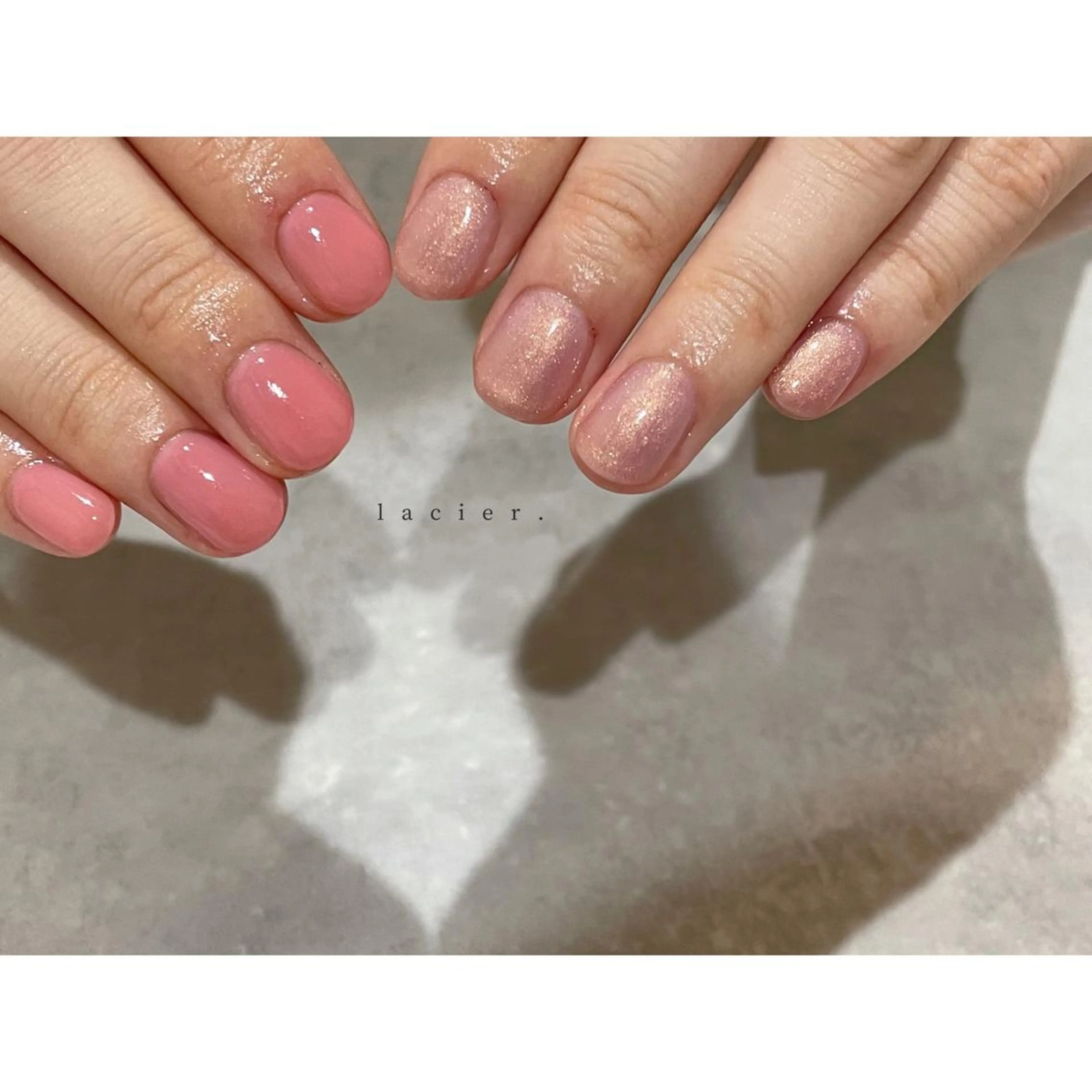 ネイル アートネイル ミラーネイル ニュアンスネイル オフィスネイル ワンカラーネイル ハンドネイル lacier nailのネイルデザイン