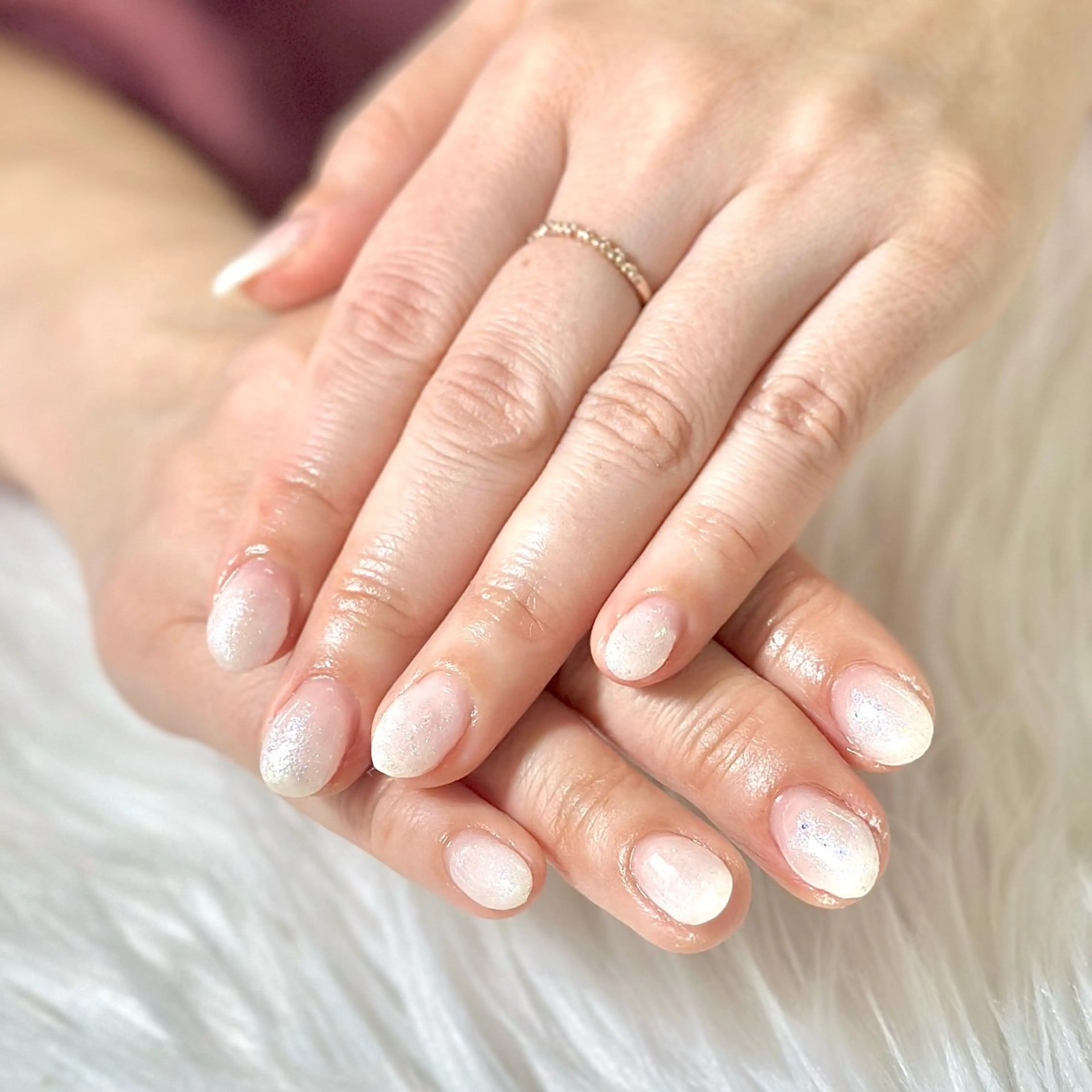 ネイル グラデーション ラメ(グリッター) ホワイト ハンドネイル Heartnail Hino Reinaのネイルデザイン