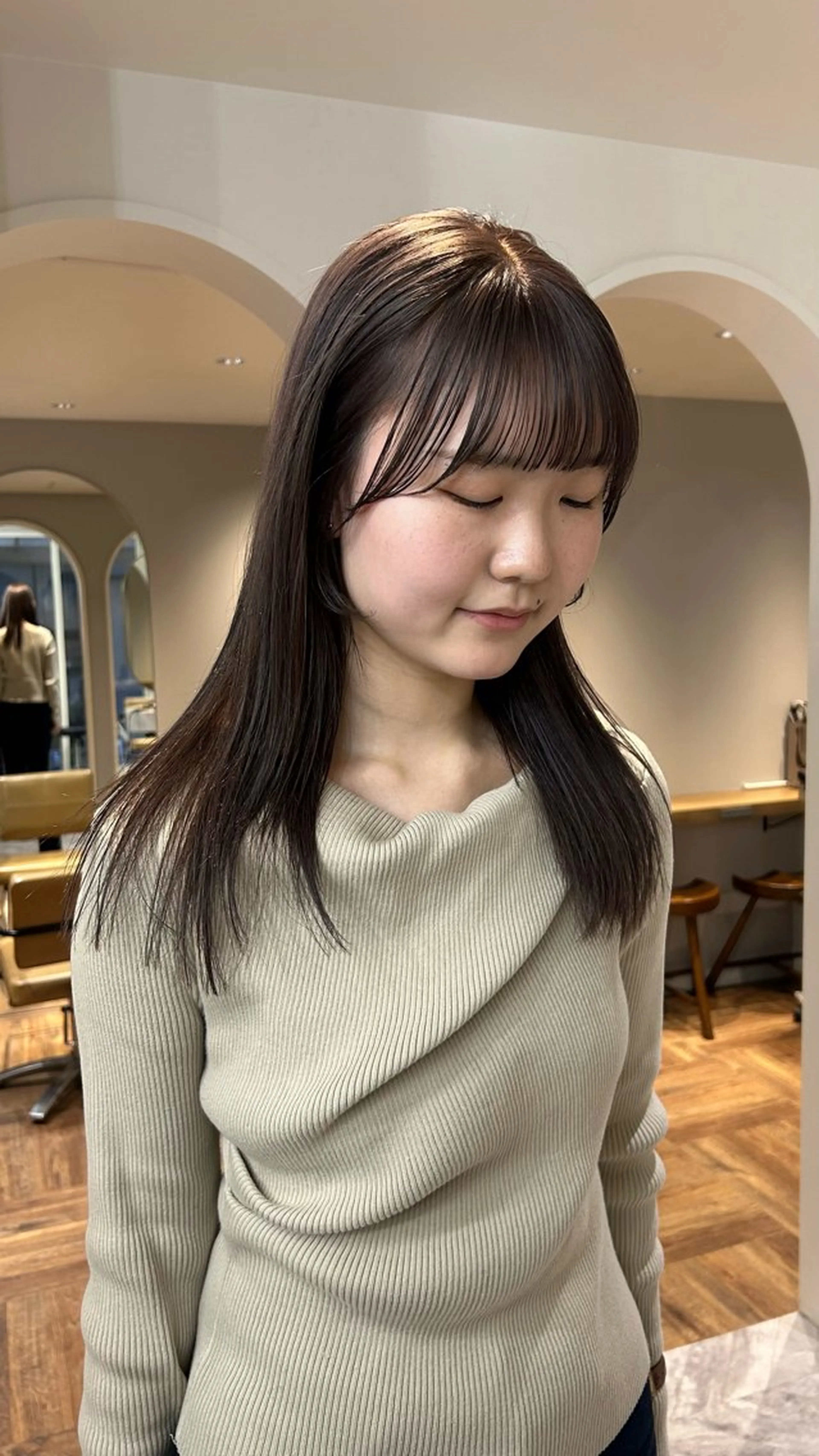 セミロング カラー じゅわっと暖色カラー 🍊Moemiのヘアスタイル