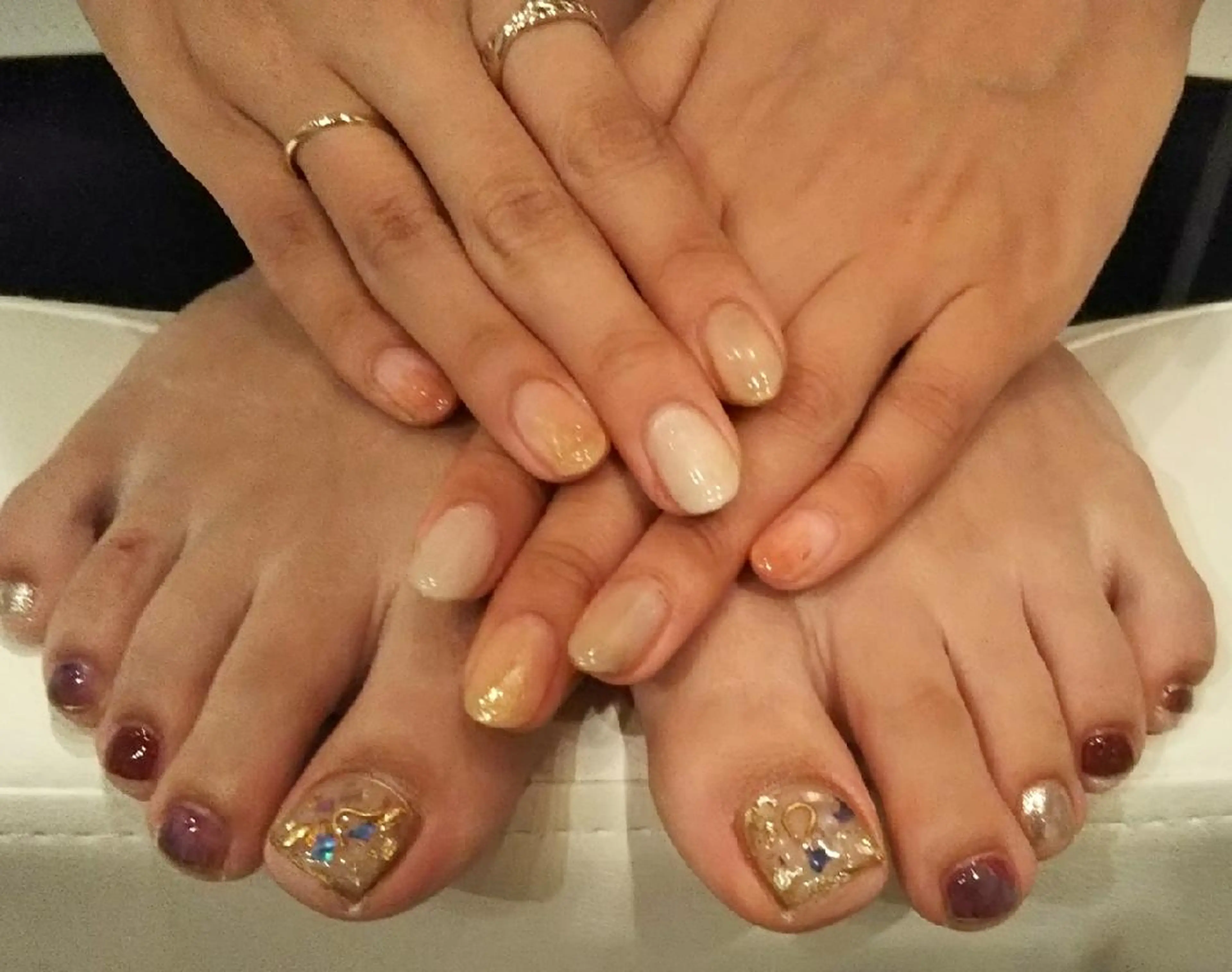ネイル おそろいネイル ハンドネイル フットネイル private salon mieのネイルデザイン
