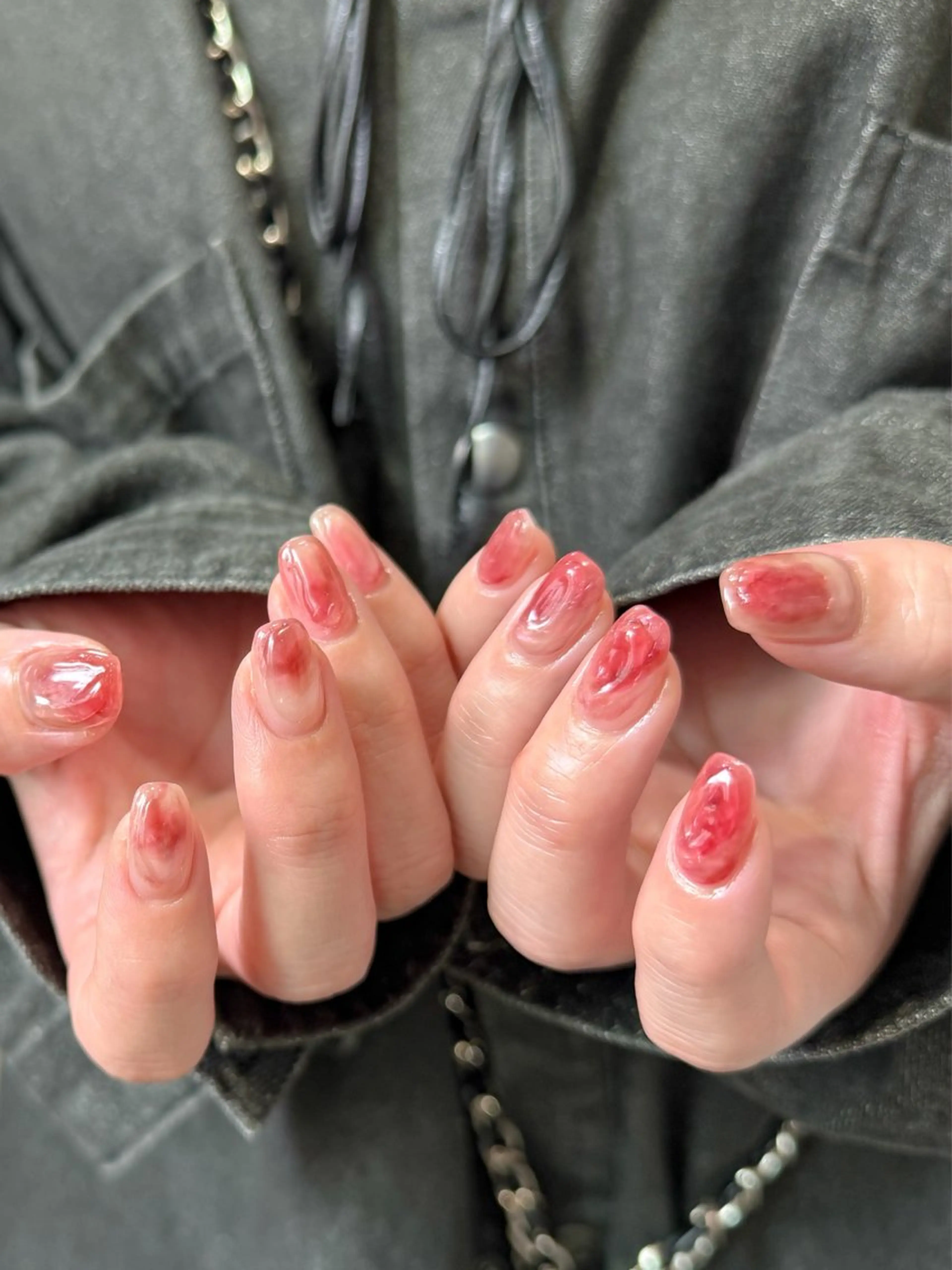 ネイル オーロラネイル ニュアンスネイル ぷっくりネイル ハンドネイル pointillé .ayaのネイルデザイン