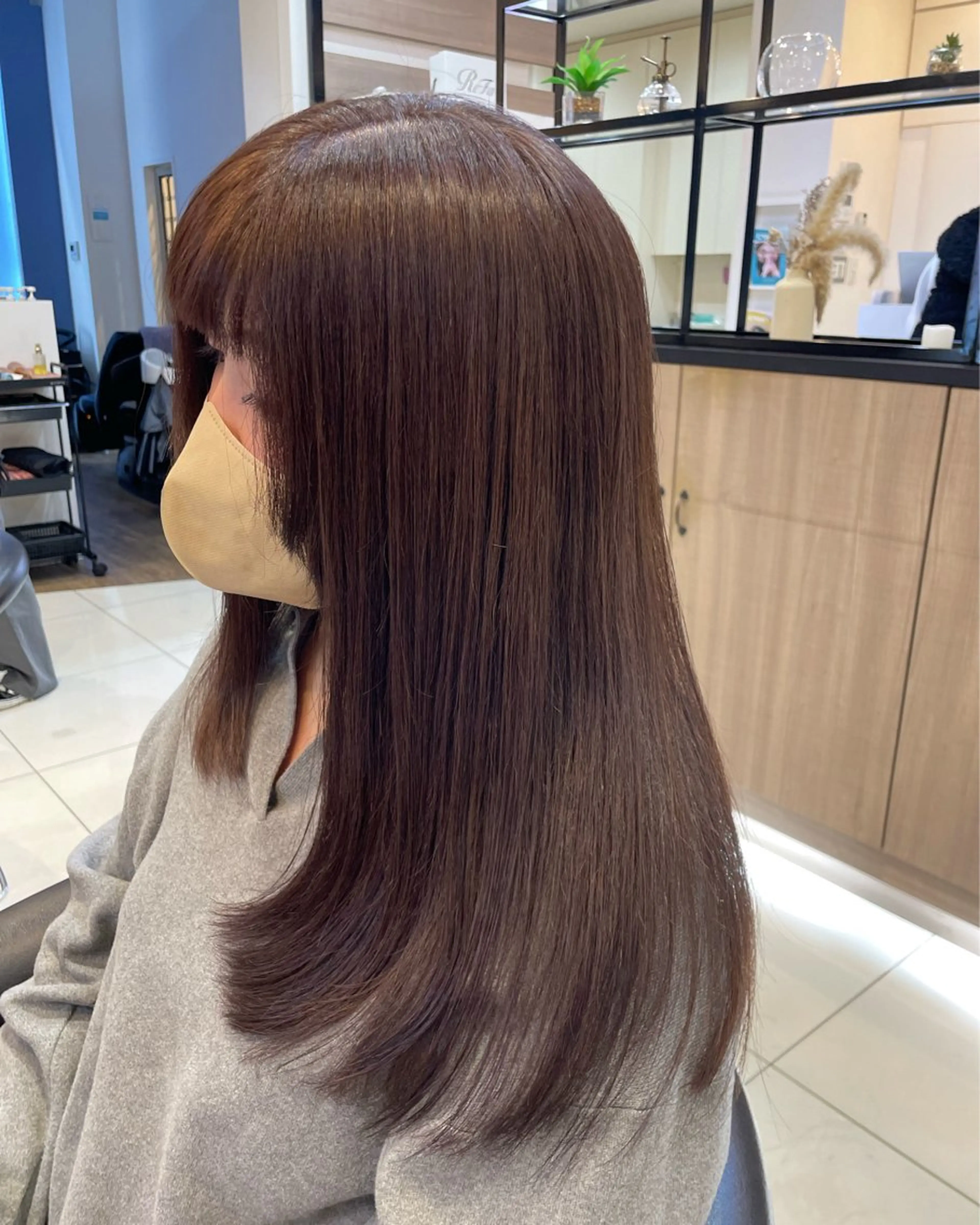 ロング カラー カット トリートメント mao♡ベージュ/ 顔周りカットのヘアスタイル