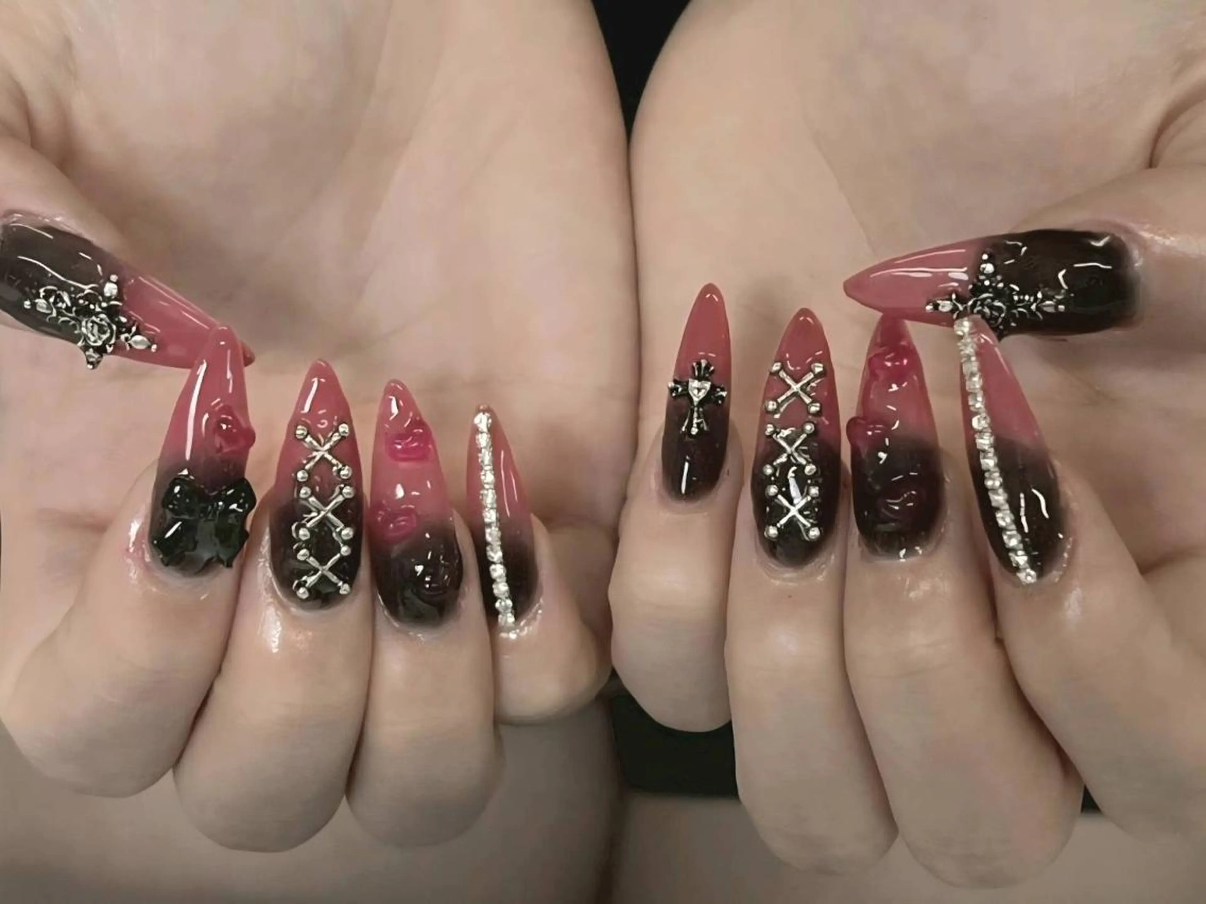 ネイル ジェルネイル マグネットネイル 持ち込み オフィスネイル パラジェル ハンドネイル Nails by AN.*✧のネイルデザイン