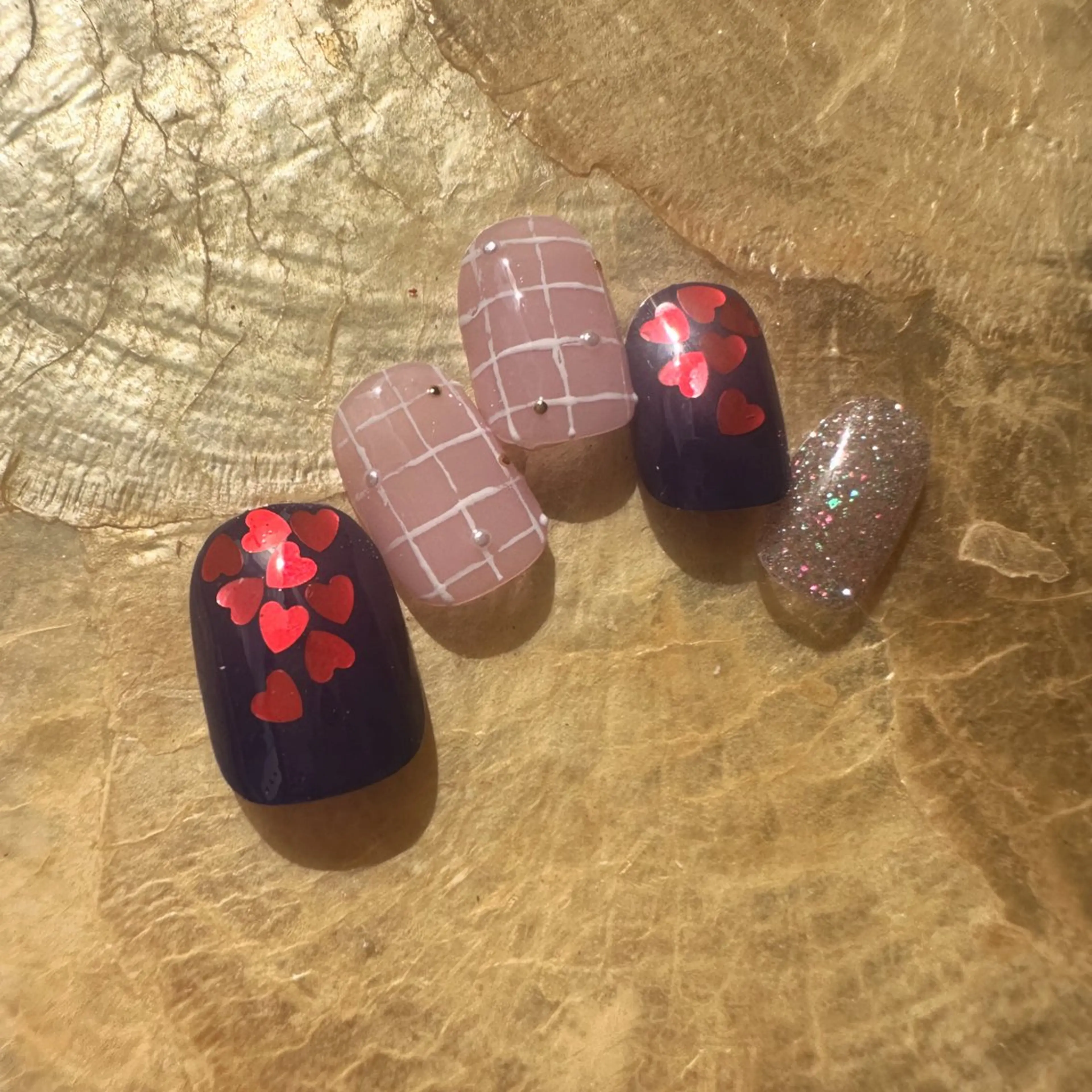 ネイル クリアネイル ハート 氷ネイル・うるうるネイル 韓国ネイル ラメ(グリッター) 🪞KAPE NAIL 🪞のネイルデザイン