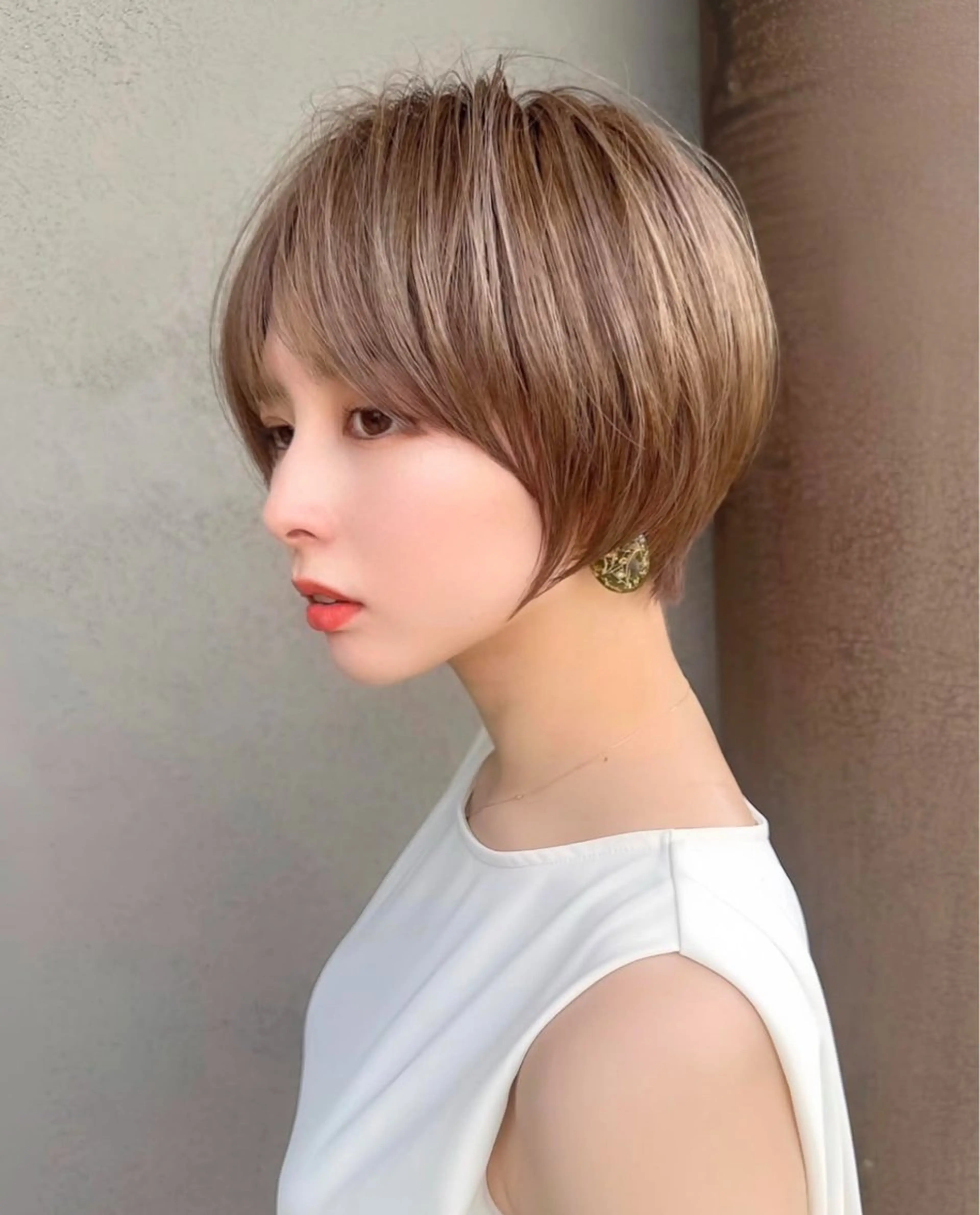 ショート ゆらんちょ/ブリーチ 無w/縮毛矯正/暖色のヘアスタイル