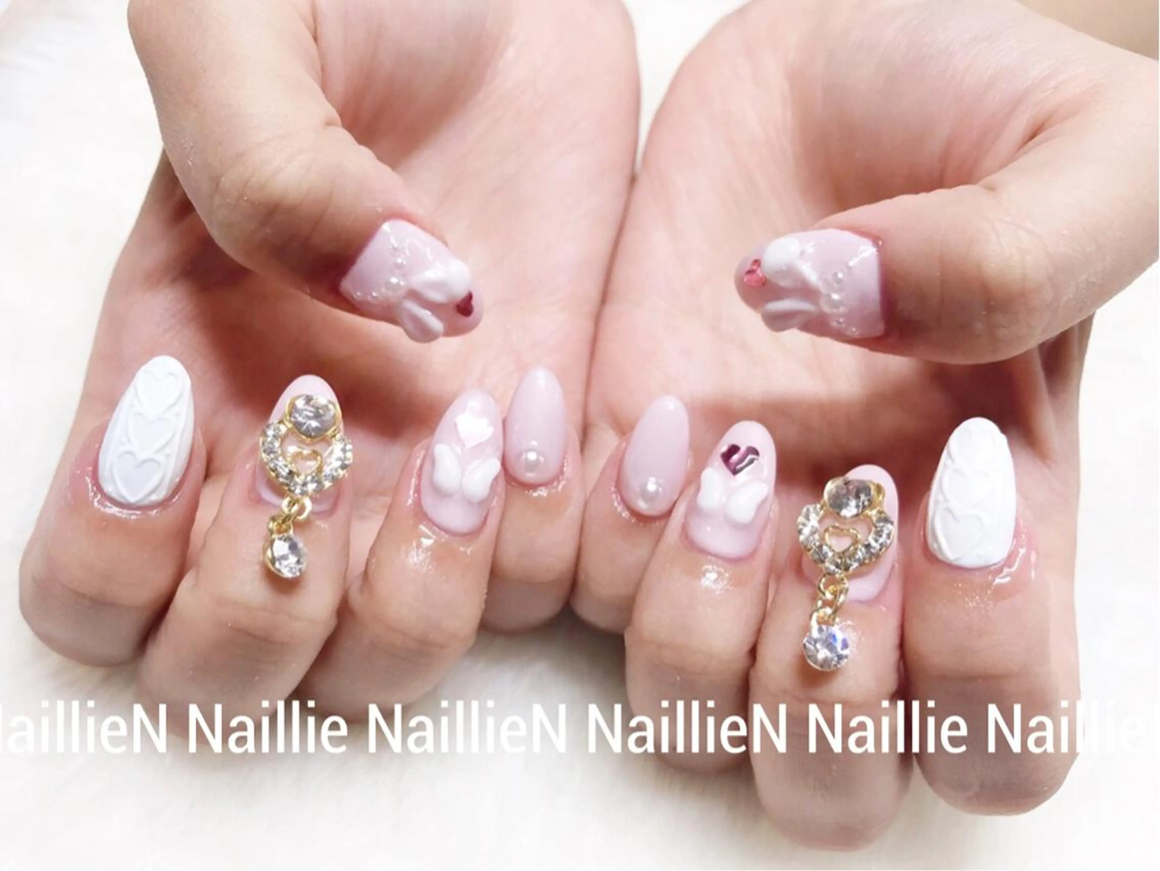 ネイル ハート ハンドネイル Nail lieNのネイルデザイン