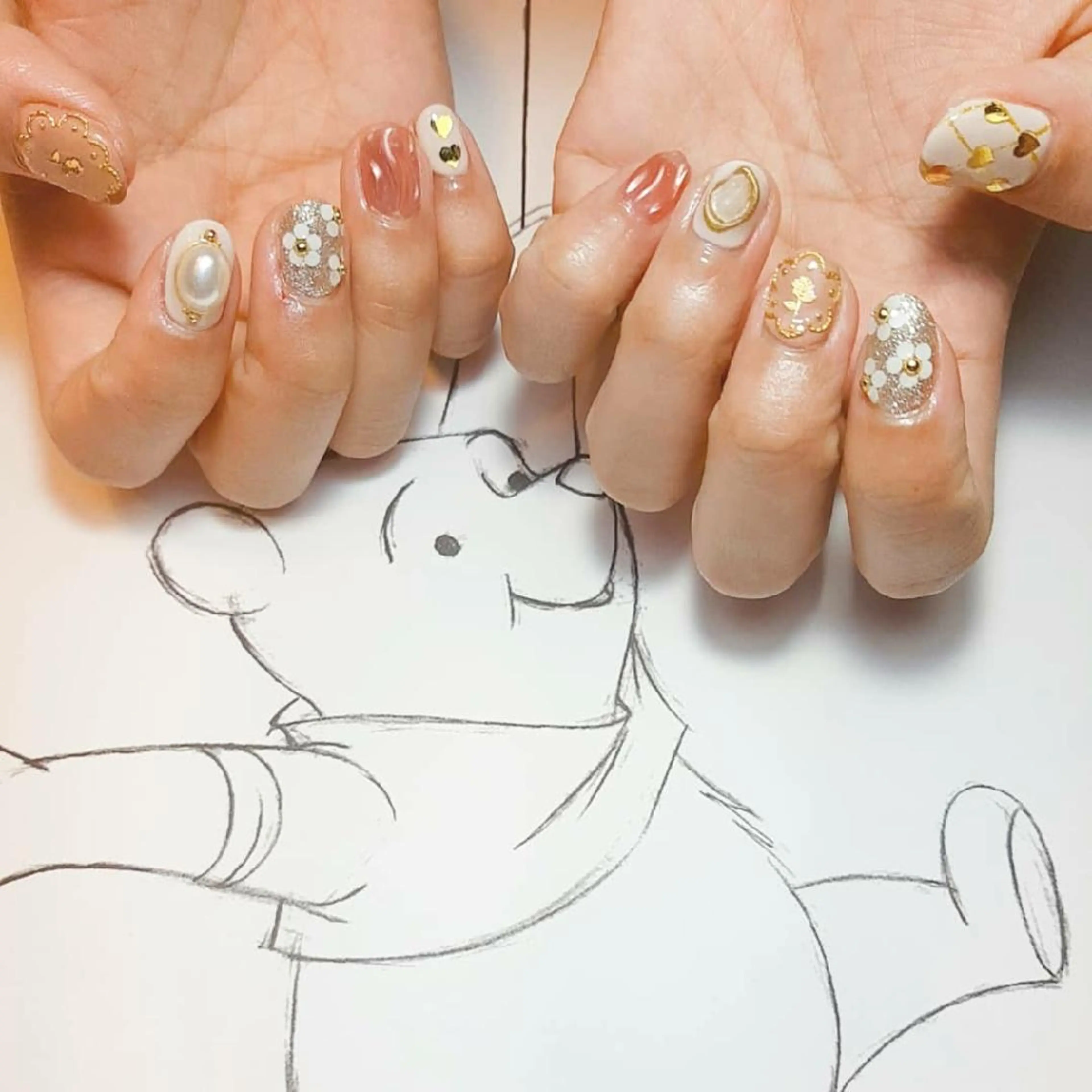 ネイル フラワーネイル ミラーネイル owlnail /持込みデザイン専門のネイルデザイン
