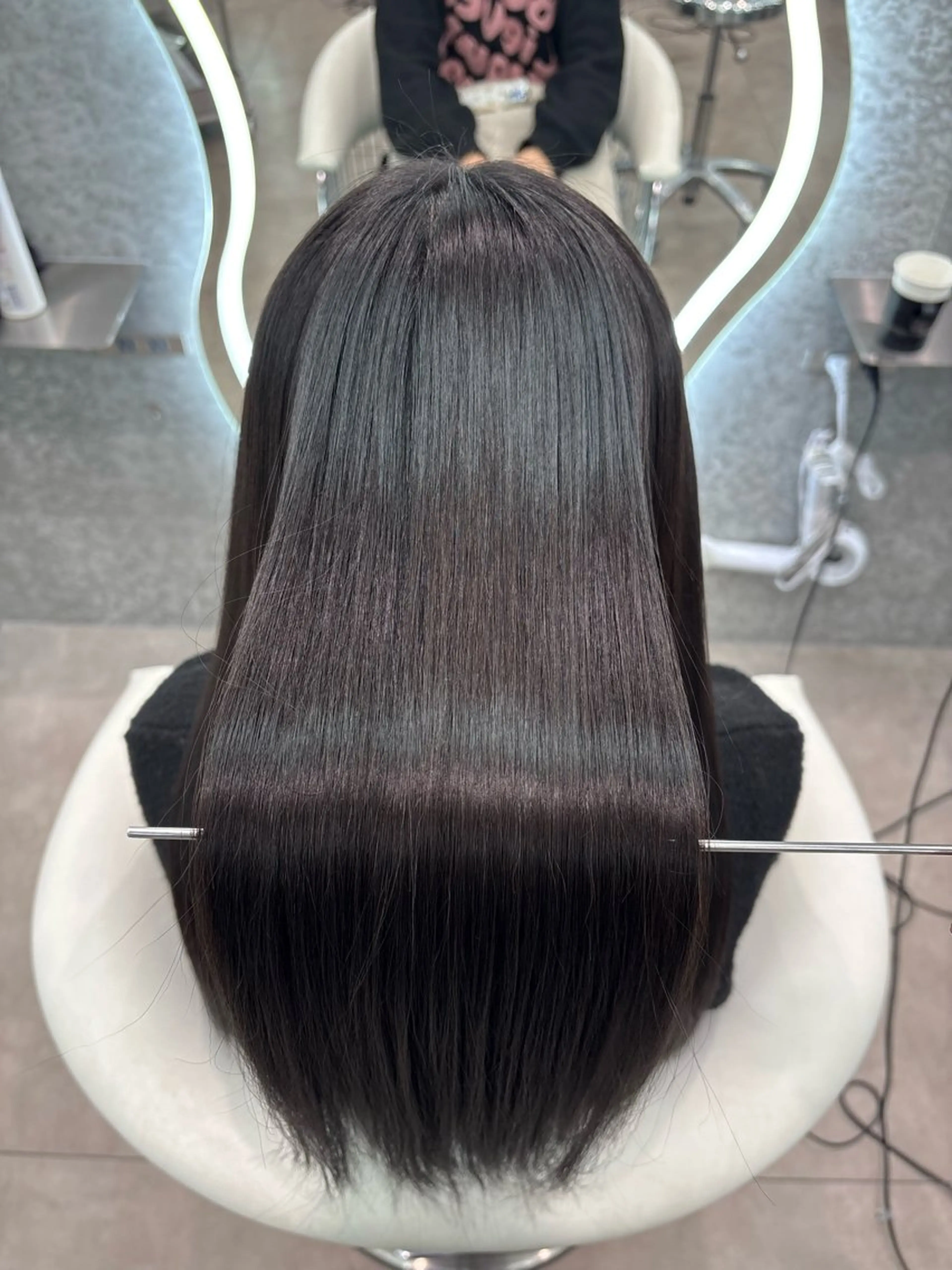 ロング ヘアアレンジ アッシュ ボブ くびれヘア 顔まわりレイヤー 顔周りカット 縮毛矯正 トリートメント ヘアセット 大宮‎🩵縮毛矯正 レイヤー　佐藤和のヘアスタイル