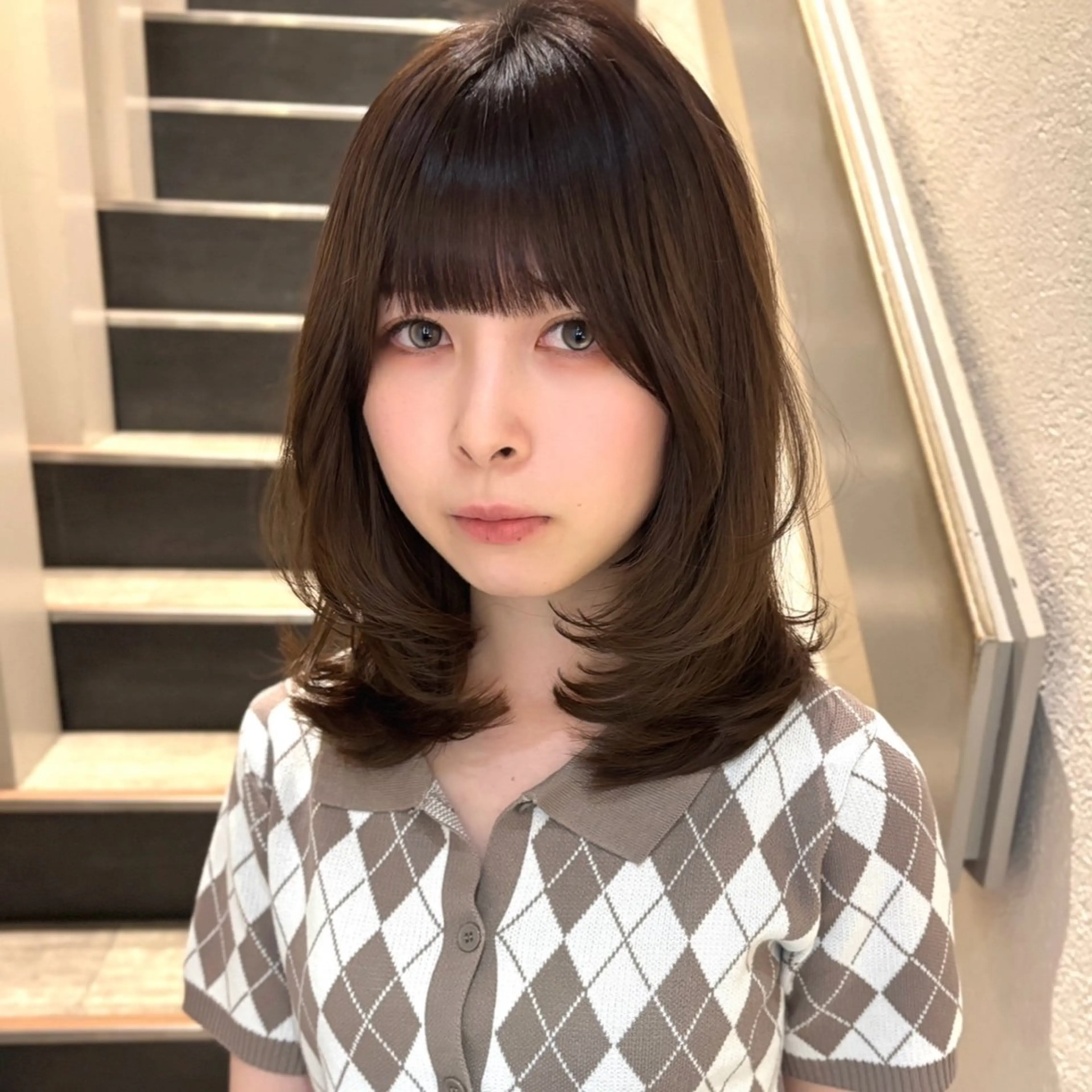 ミディアム レイヤーカット カット レイヤーカット⭐️ インナー桑原 日花理のヘアスタイル
