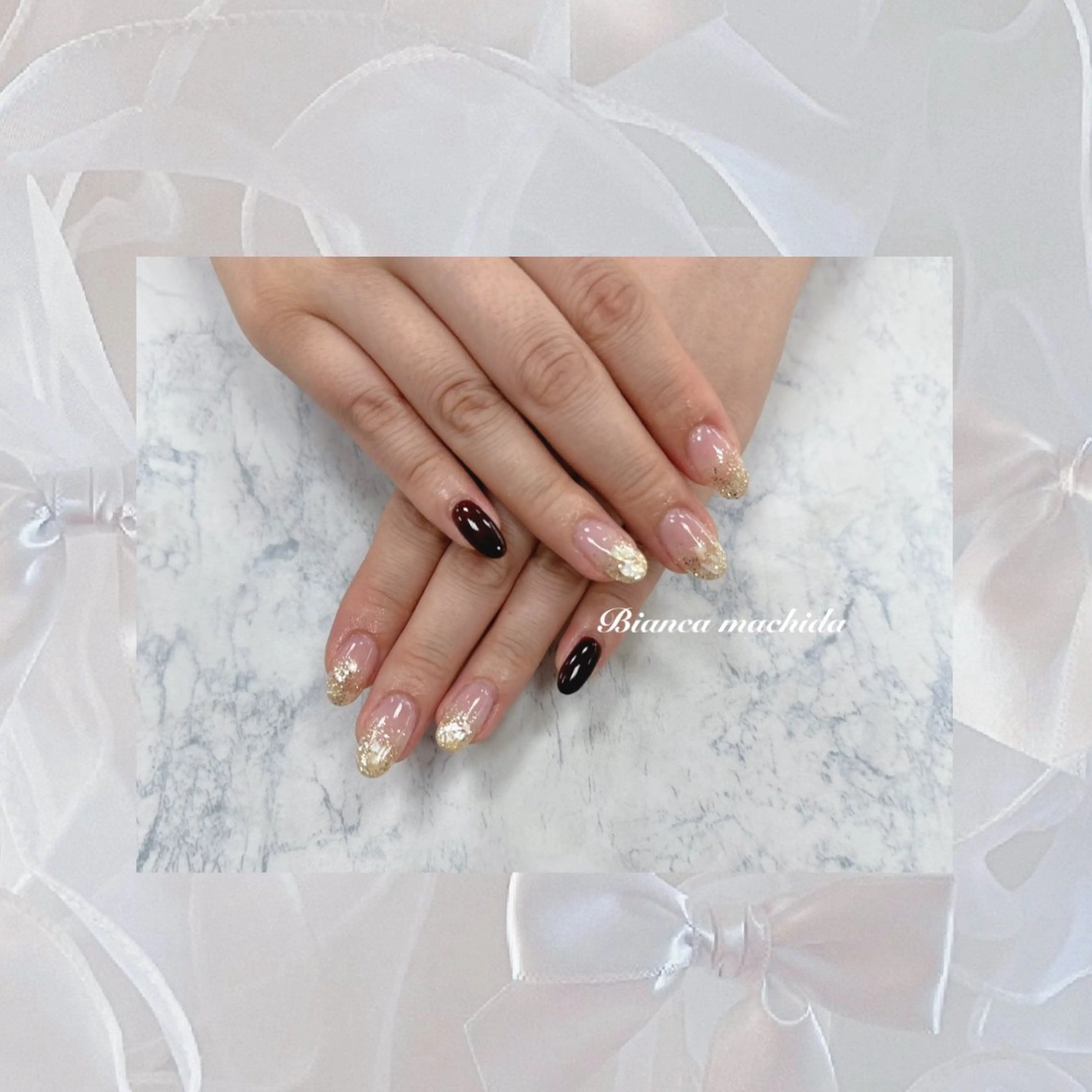 ネイル ハンドネイル BIANCA 🖤 NISHIMURAのネイルデザイン