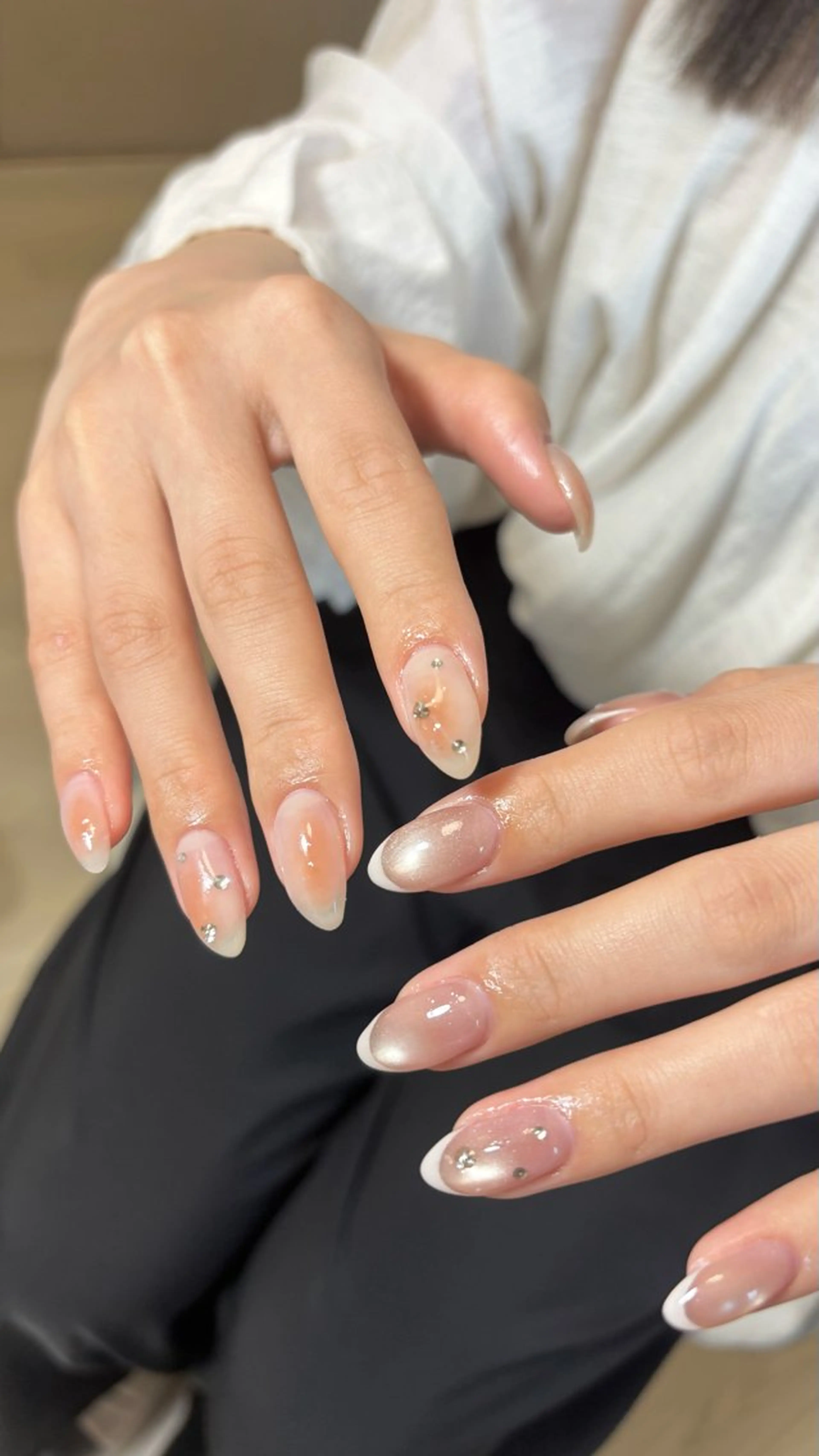 ネイル チークネイル マグネットネイル ハンドネイル moufu.nail /sayaka 本町のネイルデザイン
