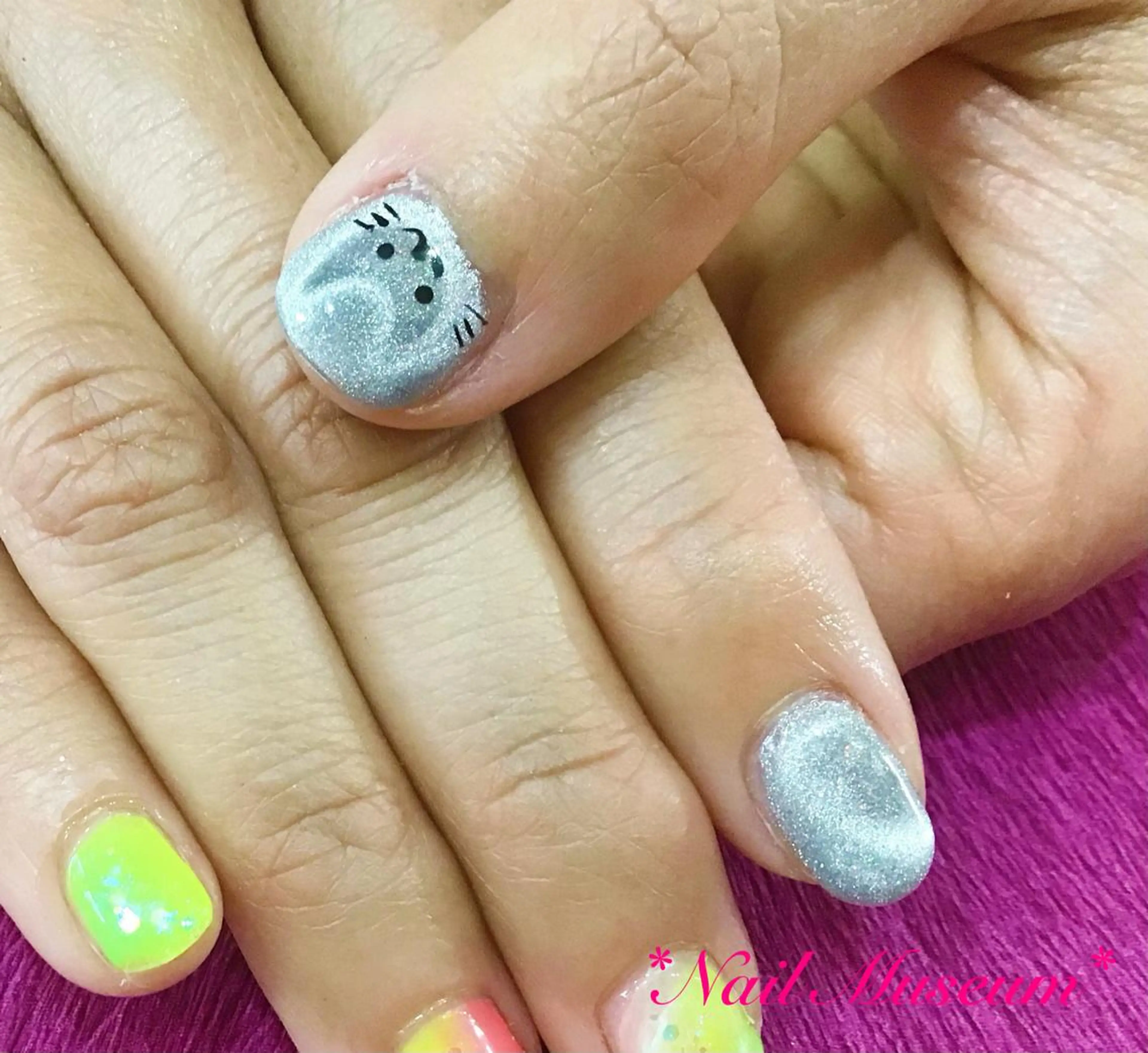 ネイル アートネイル フットネイル フレンチネイル ジェルネイル ハート マグネットネイル💛 Hayakawaのネイルデザイン