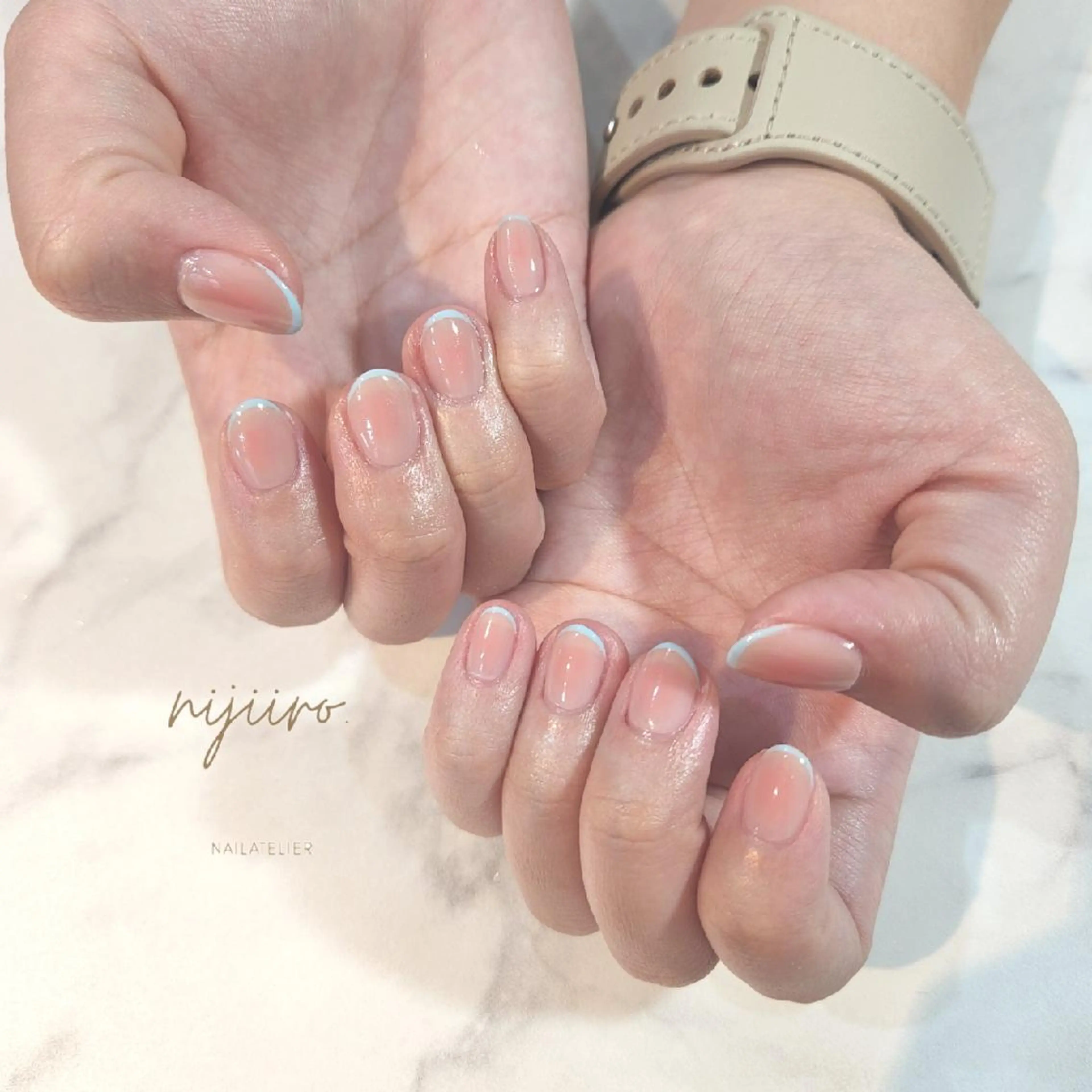 ネイル チークネイル フレンチネイル ハンドネイル nijiiro🌈 サトウのネイルデザイン