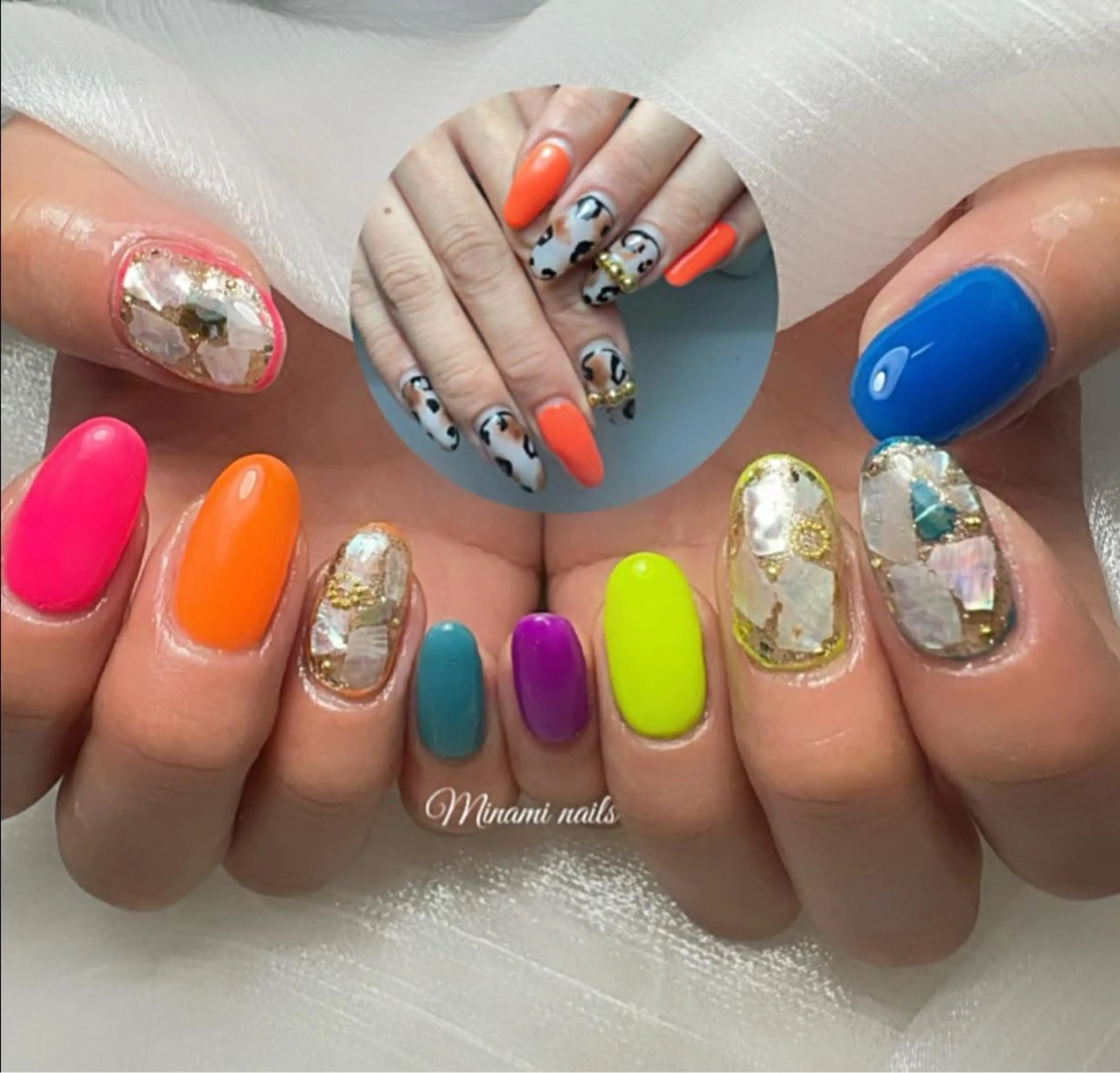 ネイル アートネイル オーロラネイル ガーリー キラキラネイル 韓国ネイル Minami Nailsのネイルデザイン