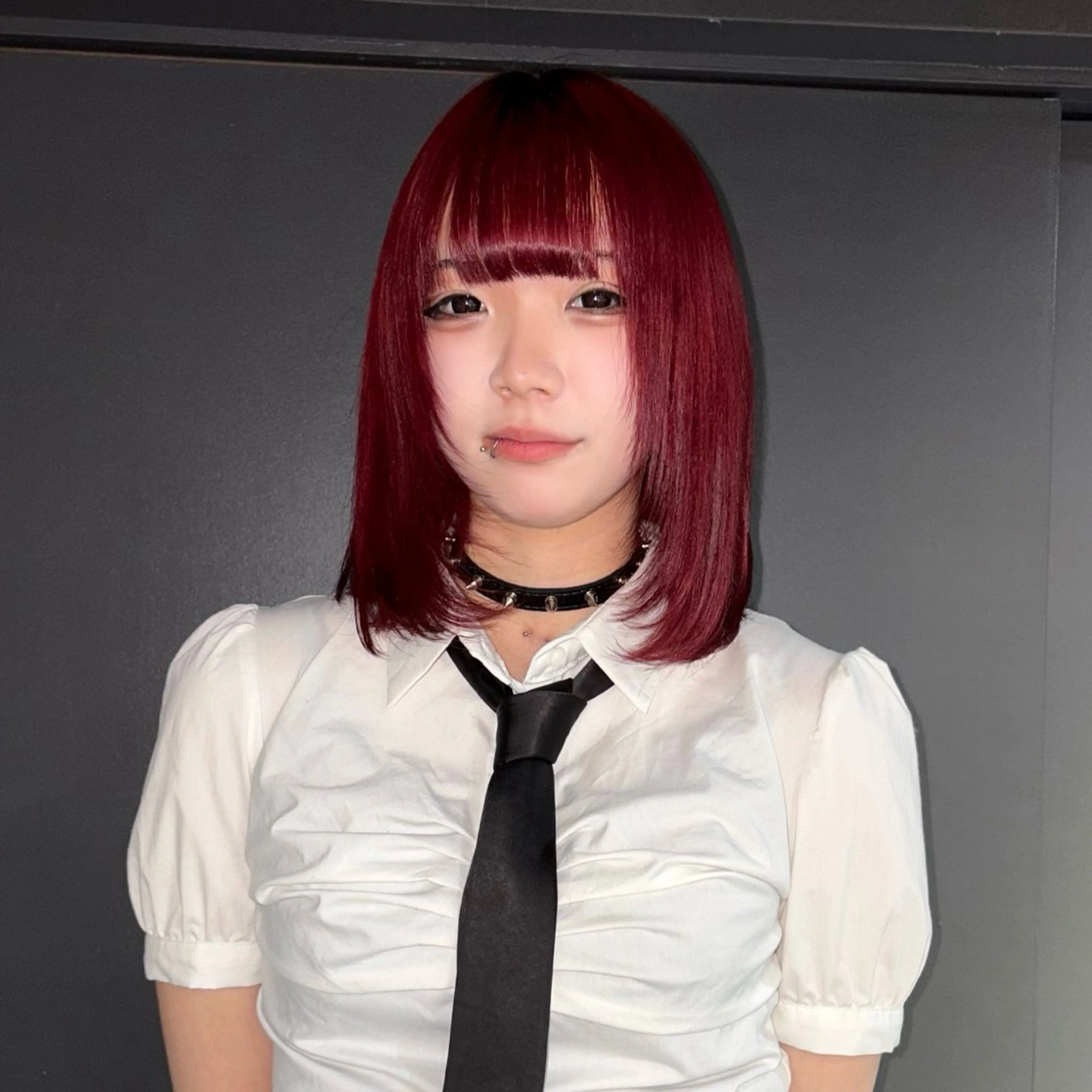 ミディアム カラー レッドカラー ヘアカラー ★デザインカラー ハイトーン ももか★のヘアスタイル