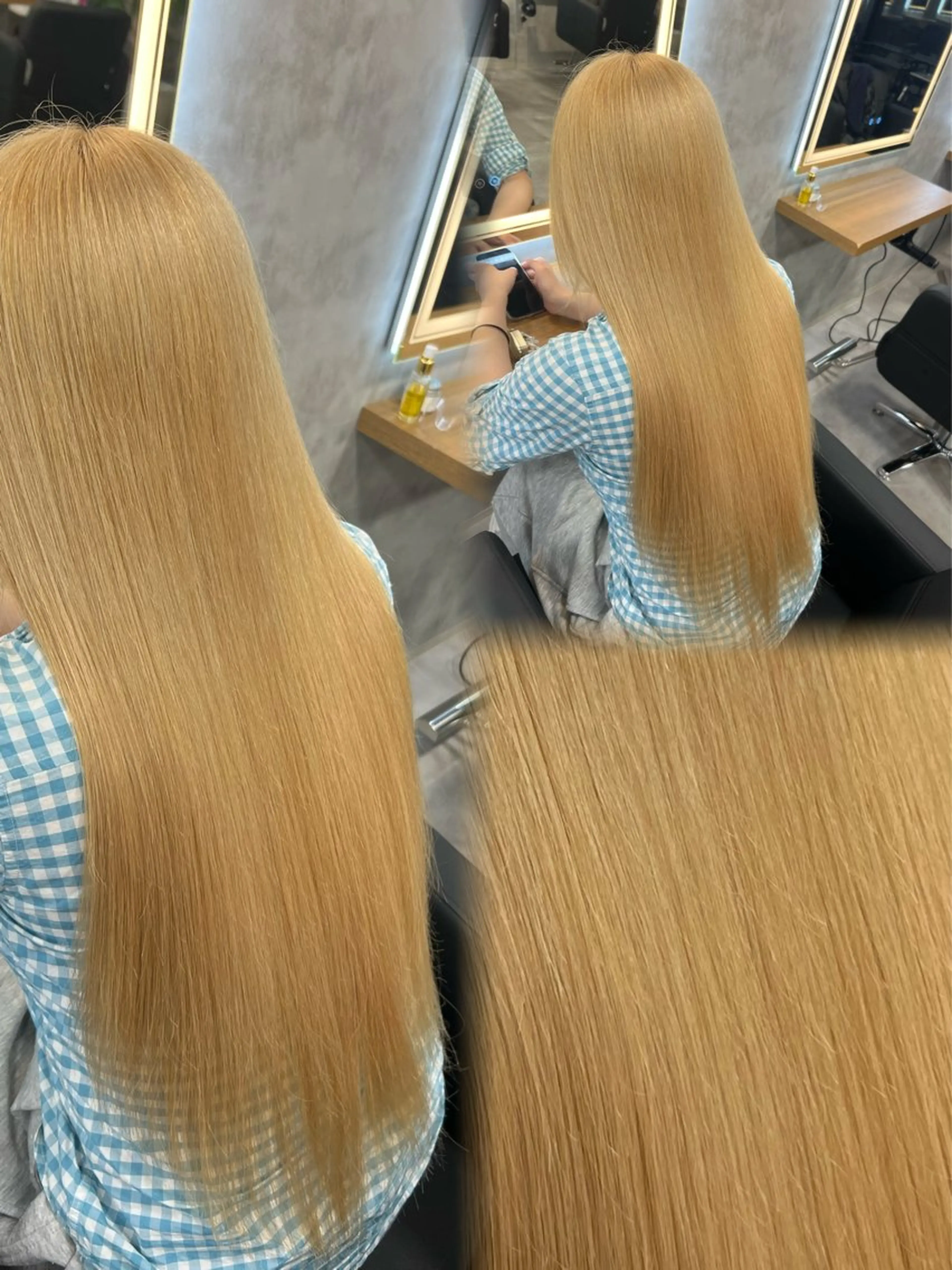 ロング カラー ヘアアレンジ ヘアカラー トリートメント ダメージレスカラー 🩵HIYO🩵のヘアスタイル