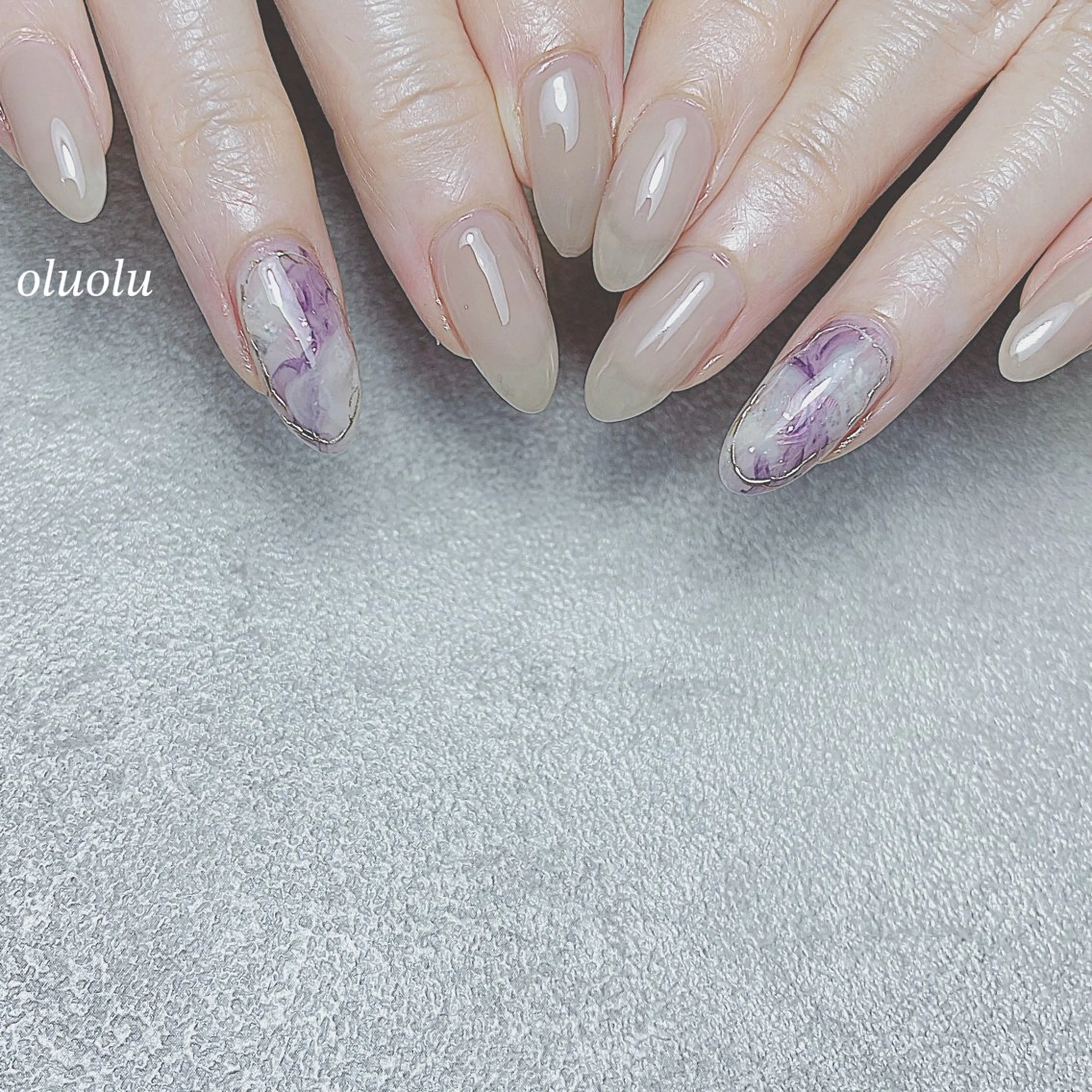 ネイル アートネイル フットネイル 大理石ネイル(マーブル) ニュアンスネイル ハンドネイル 大村 紬華のネイルデザイン