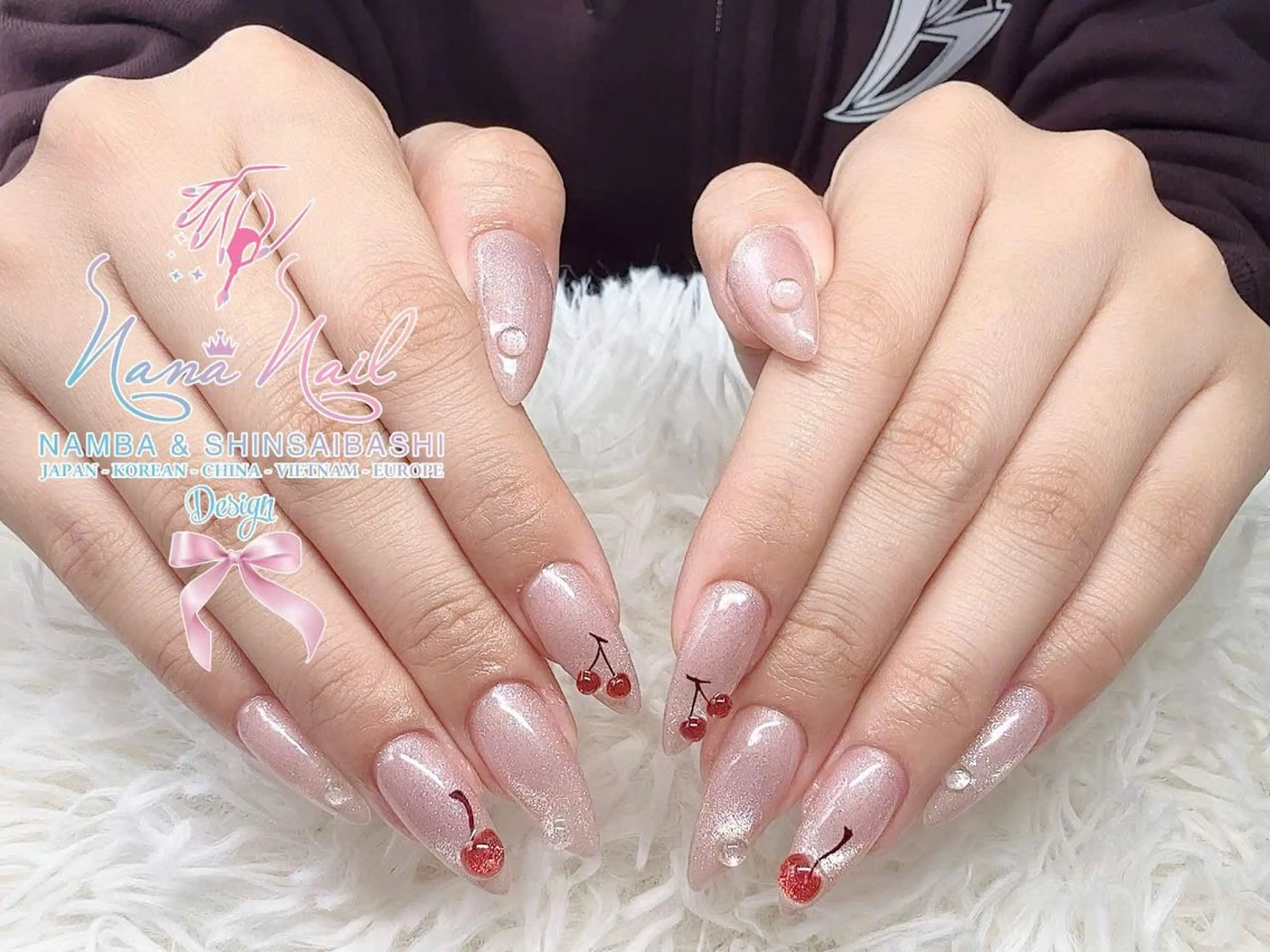 ネイル チークネイル 桜ネイル フラッシュネイル フットネイル ジェルネイル ハンドネイル リナネイル アメ村心斎橋店のネイルデザイン