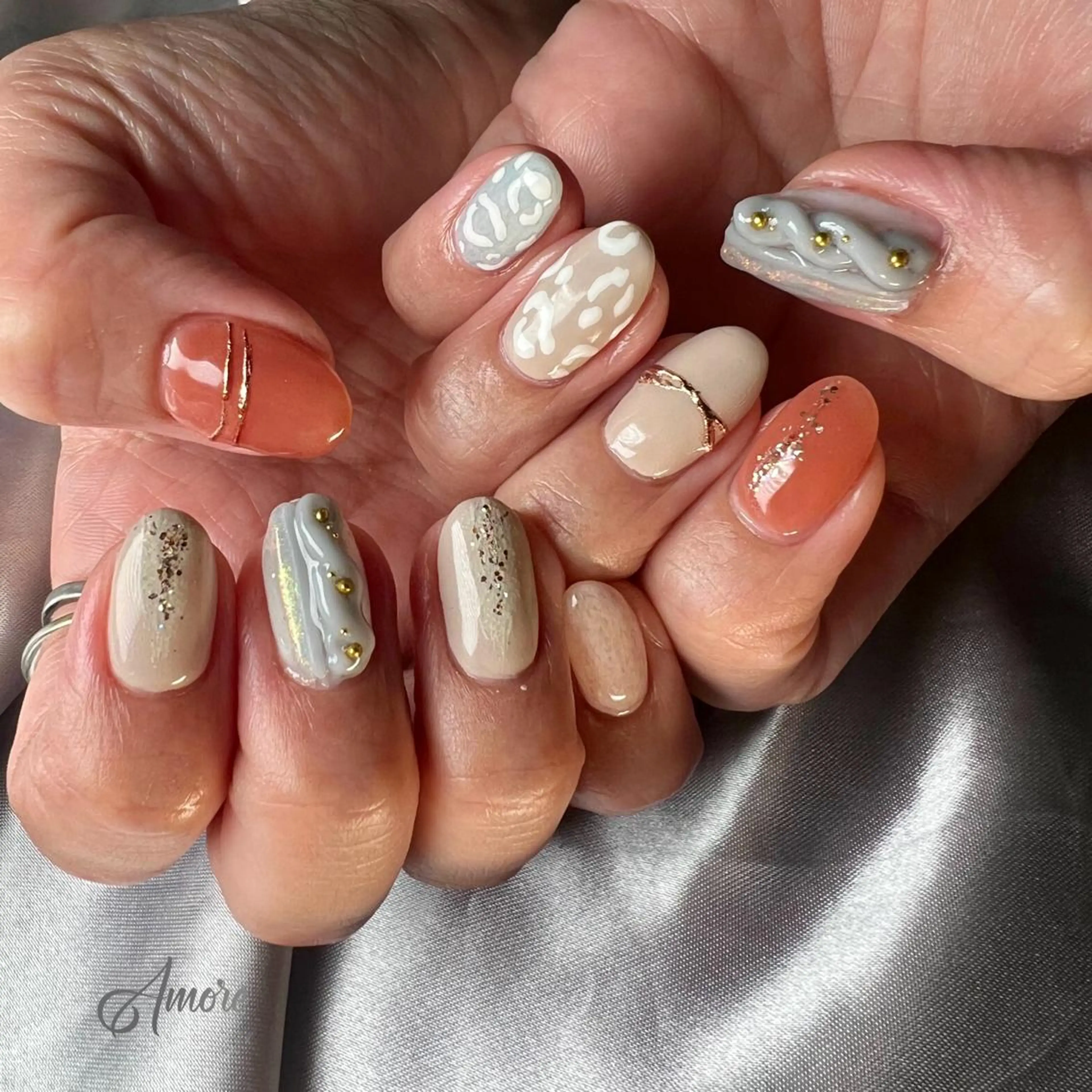 ネイル ジェルネイル ミラーネイル オフィスネイル パラジェル You kyehwaのネイルデザイン