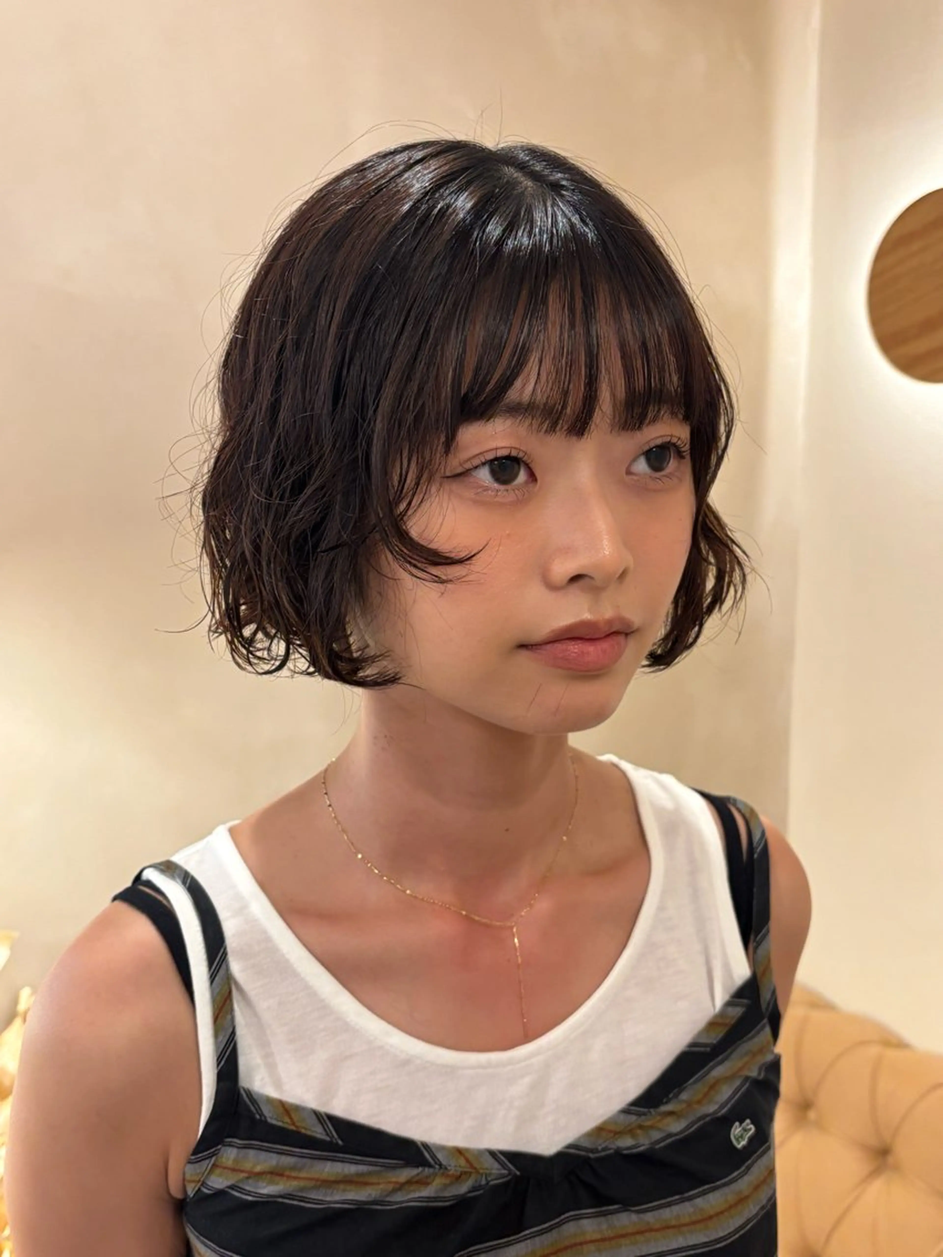 ミディアム パーマ カット パーマ シンバヒナノ/パーマ レイヤー/髪質改善のヘアスタイル