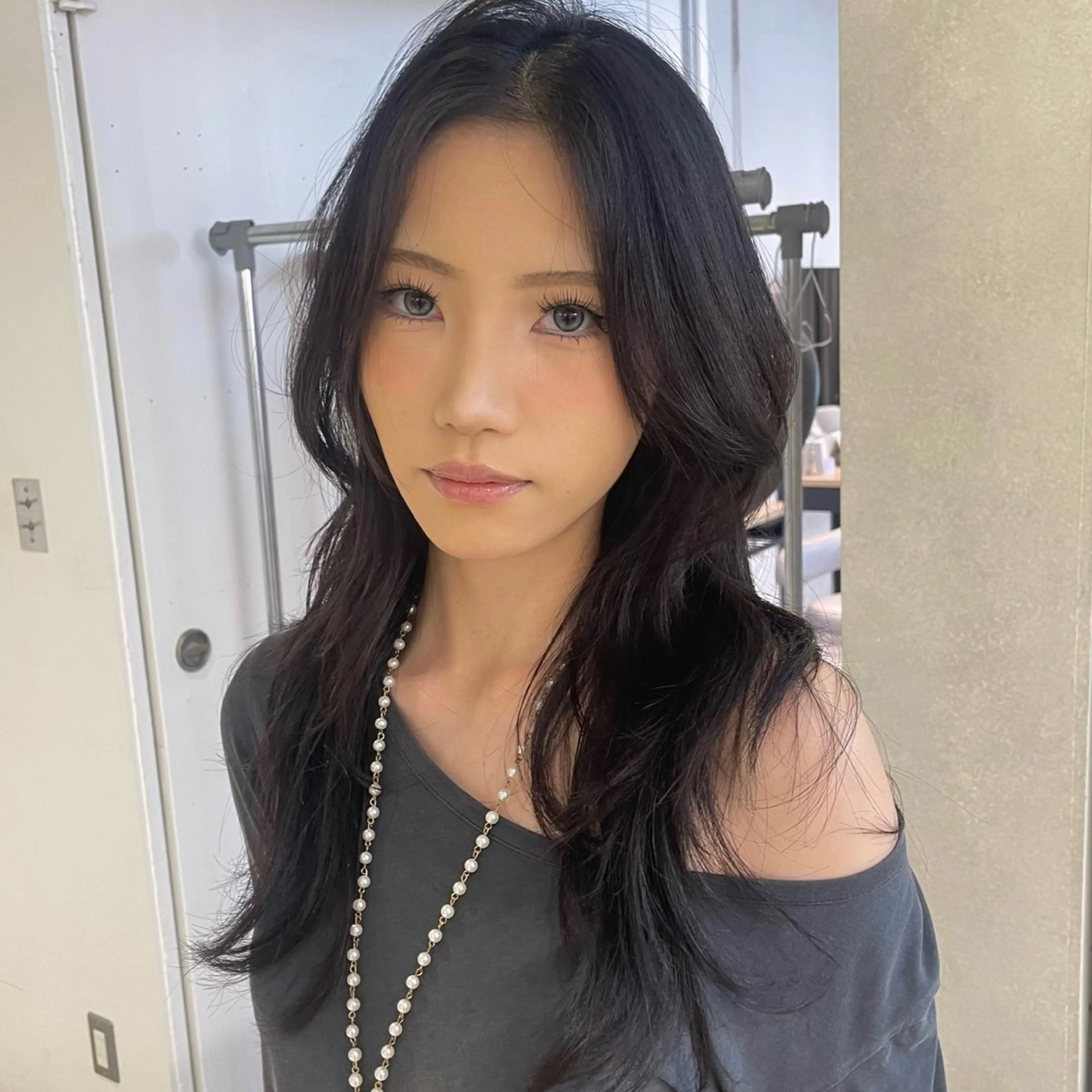 ロング カット 韓国ヘア/グレージュ kanako🤍🫧のヘアスタイル