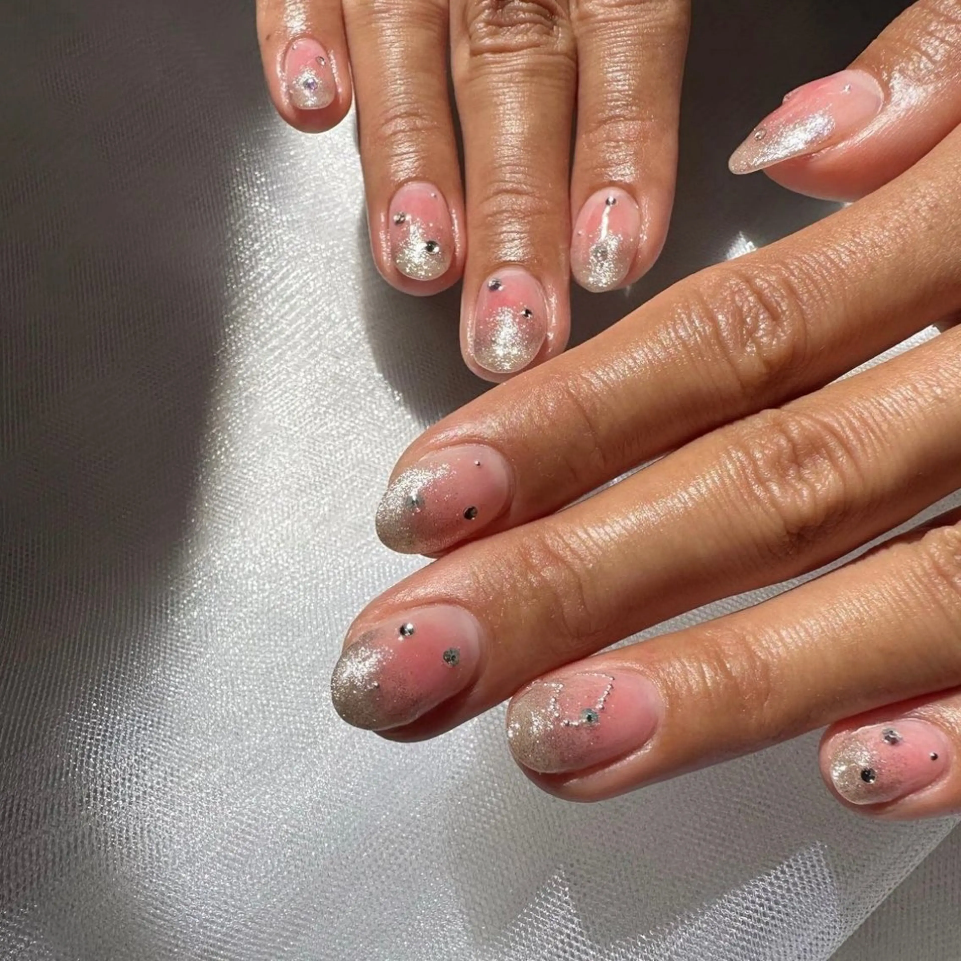 ネイル チークネイル クリアネイル ハート 氷ネイル・うるうるネイル キラキラネイル 🪞KAPE NAIL 🪞のネイルデザイン
