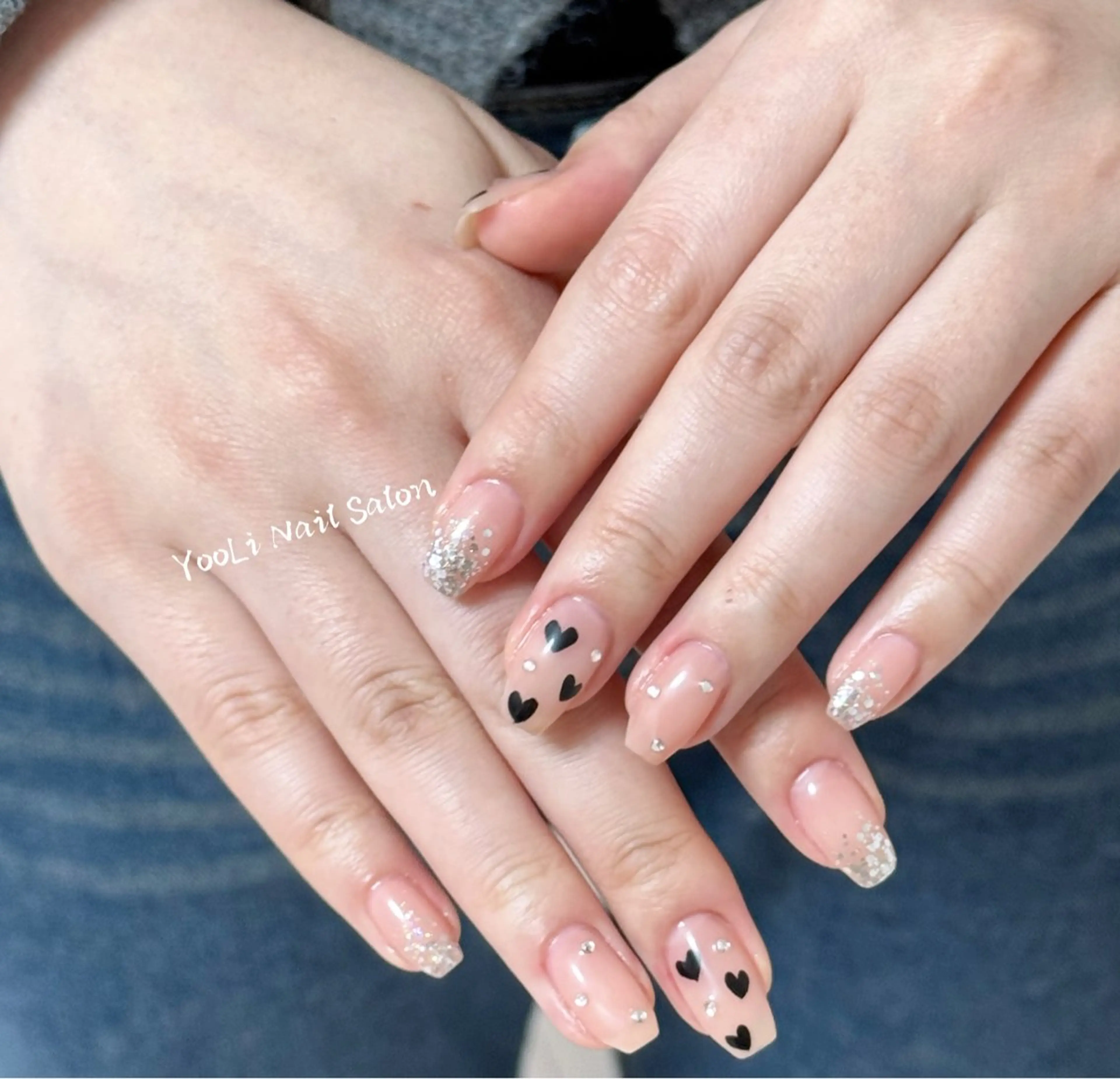 ネイル アートネイル チークネイル フレンチネイル ガラスフレンチ マグネットネイル ハンドネイル 🎀🎀YooLi Nail Salonのネイルデザイン