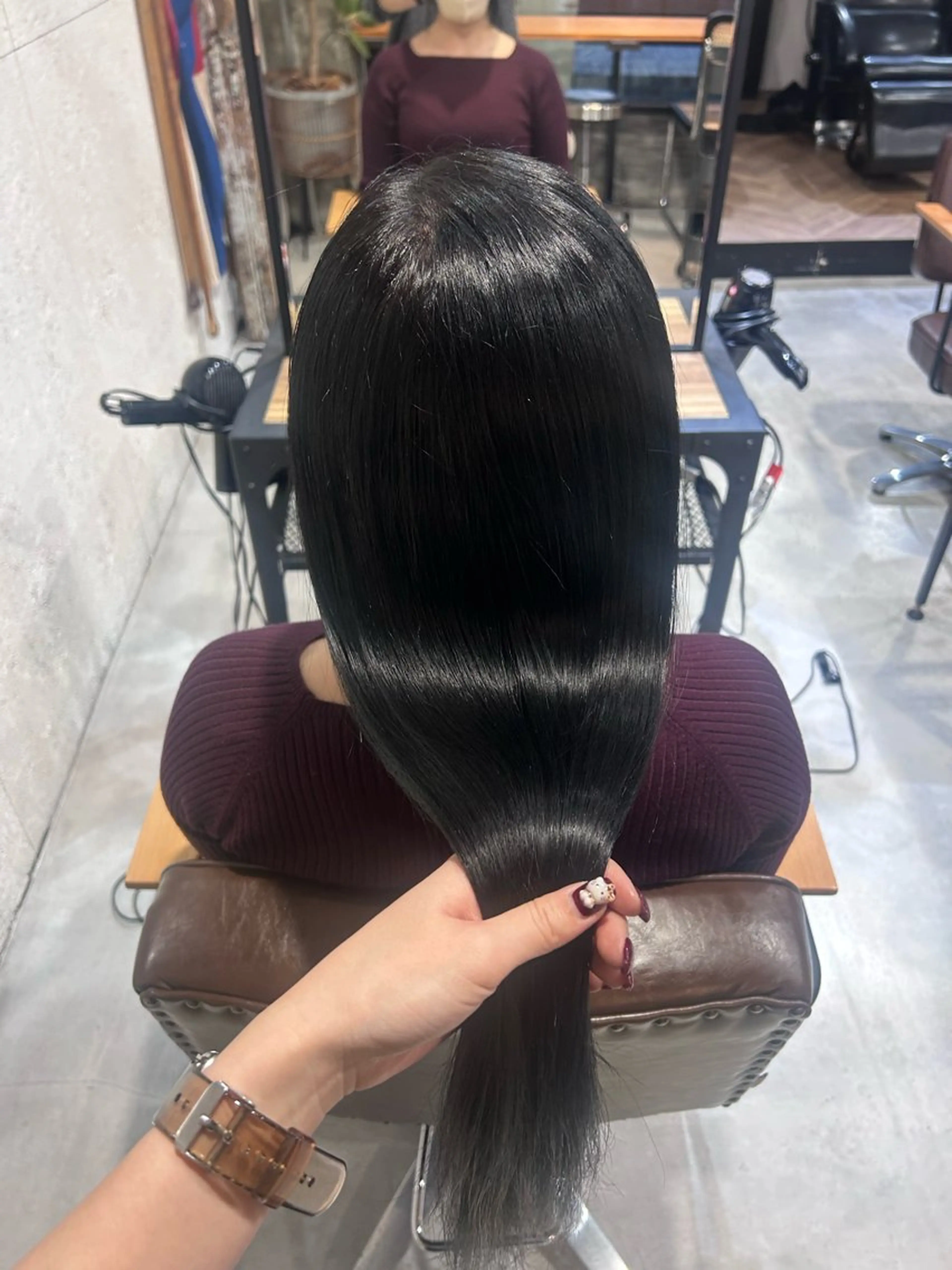 カラー 黒髪 ブルーカラー ブルーブラック 🎀 Sakuraのヘアスタイル