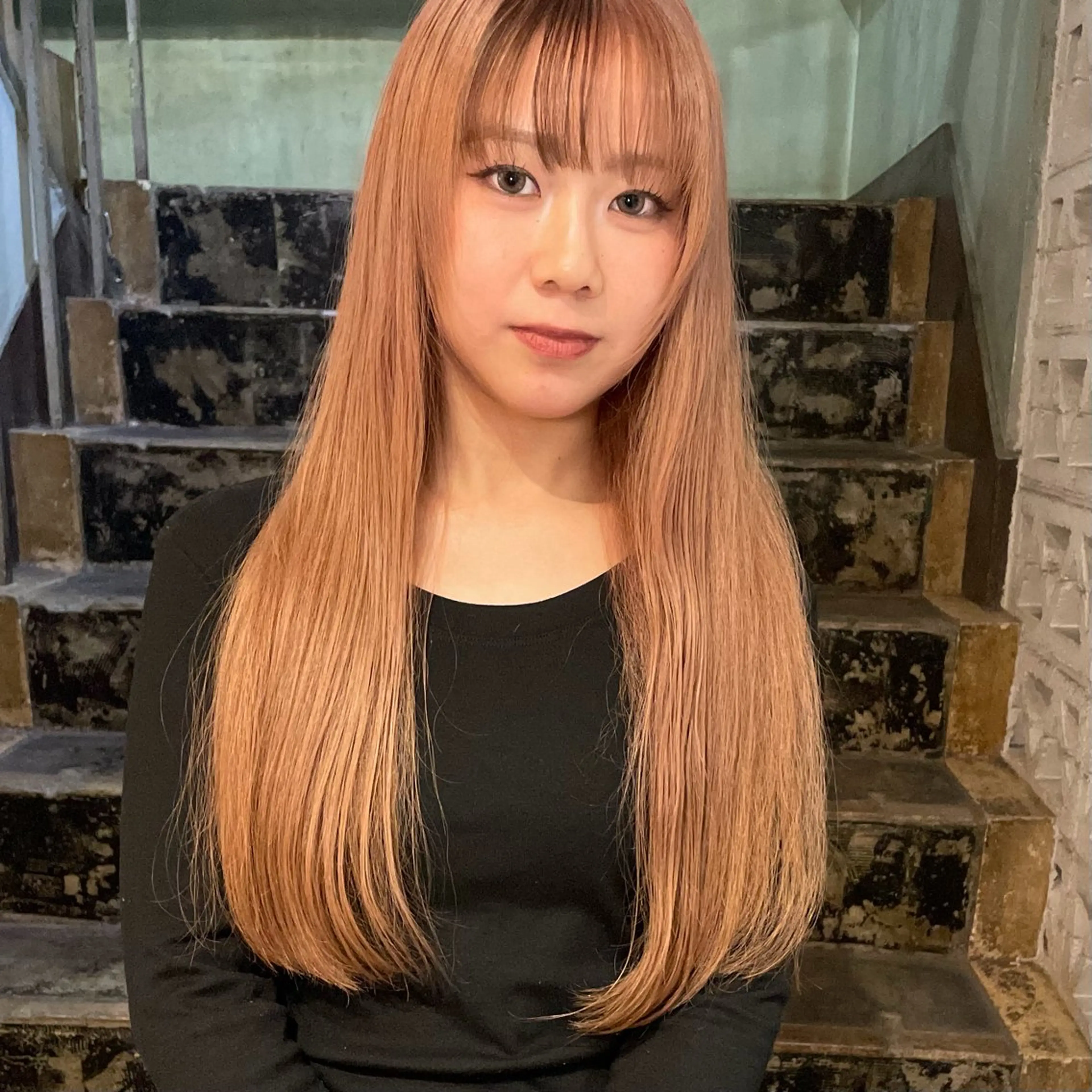 ロング カラー カット ヘアカラー トリートメント 石坂 日果梨のヘアスタイル