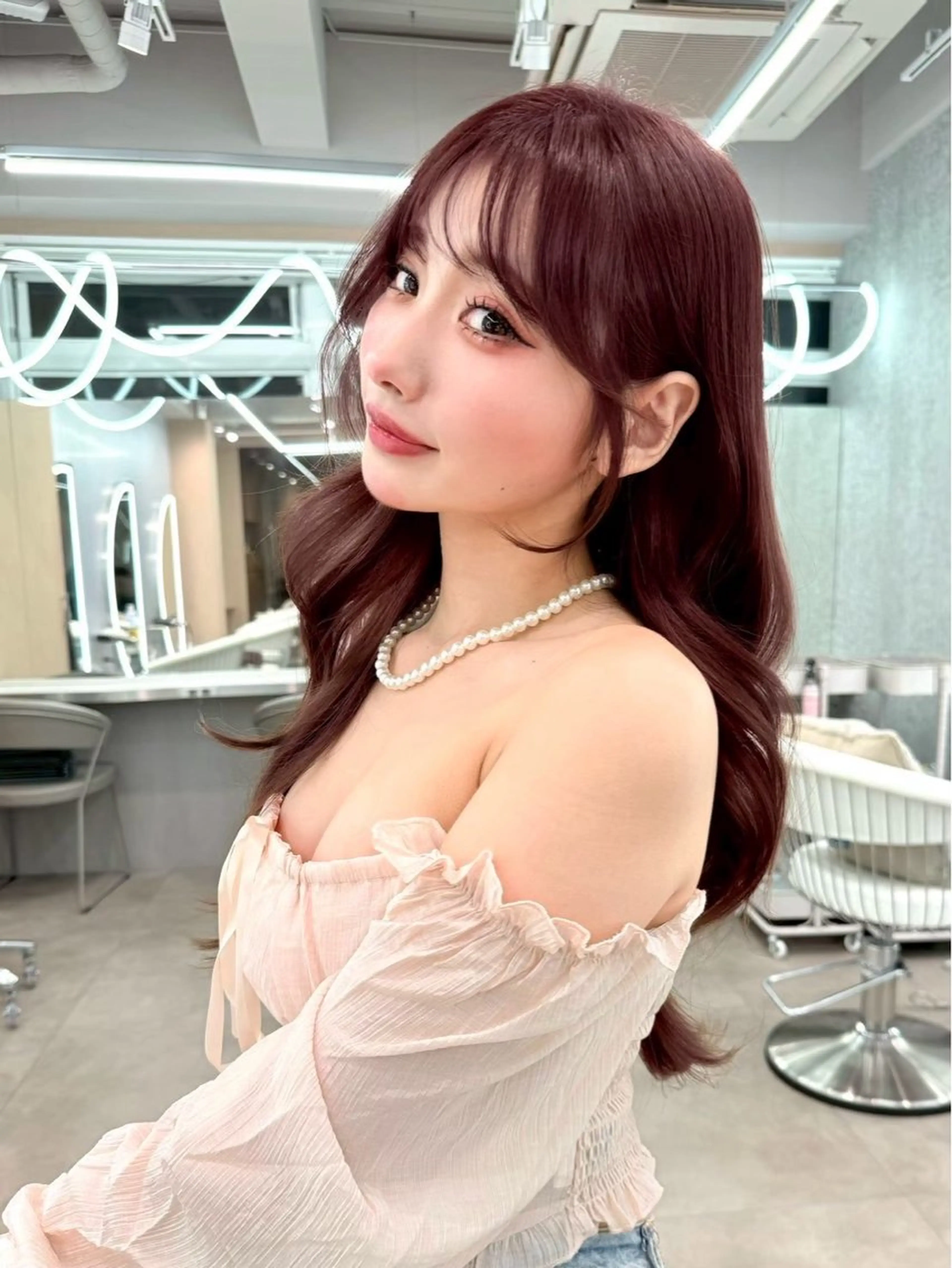 セミロング ハッシュカット 韓国風ヘア レイヤーカット 【似合わせ・レイヤー ・パーマ】海気のヘアスタイル