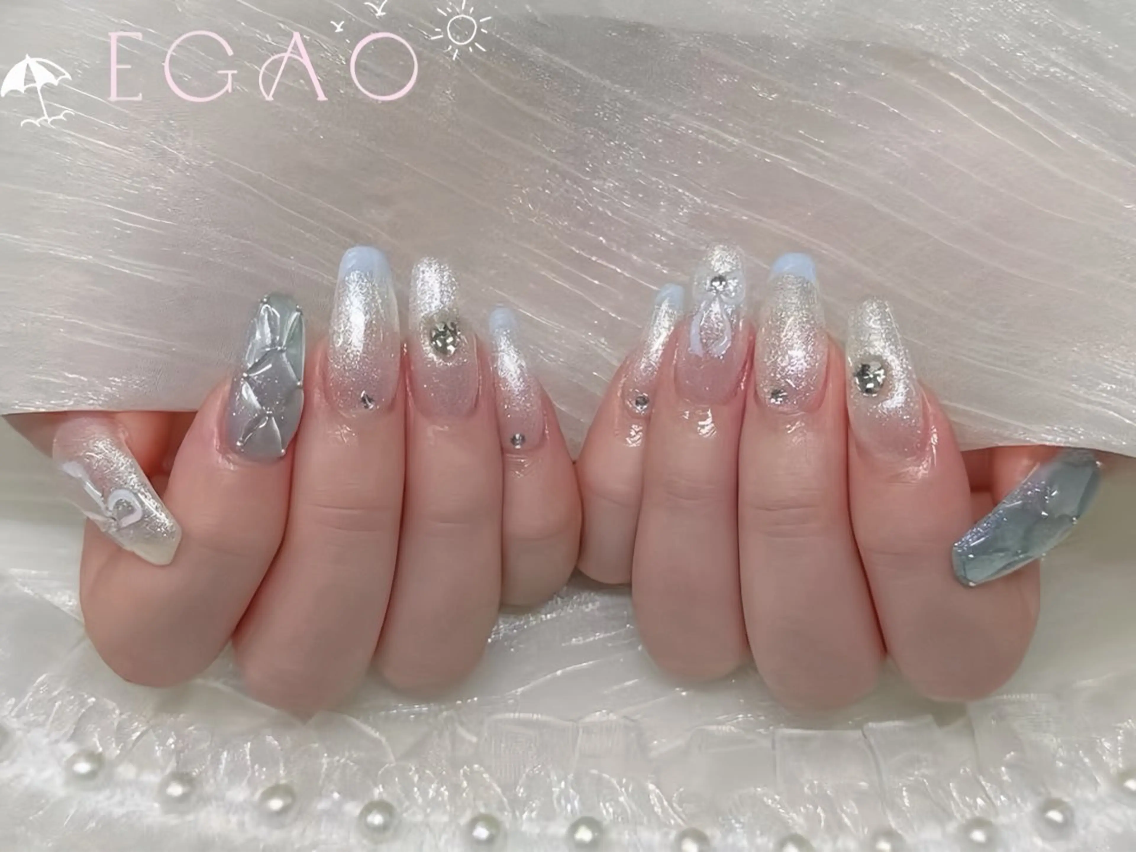 ネイル アートネイル フットネイル フレンチネイル ジェルネイル グラデーション ハンドネイル Egao Nail錦糸町店のネイルデザイン