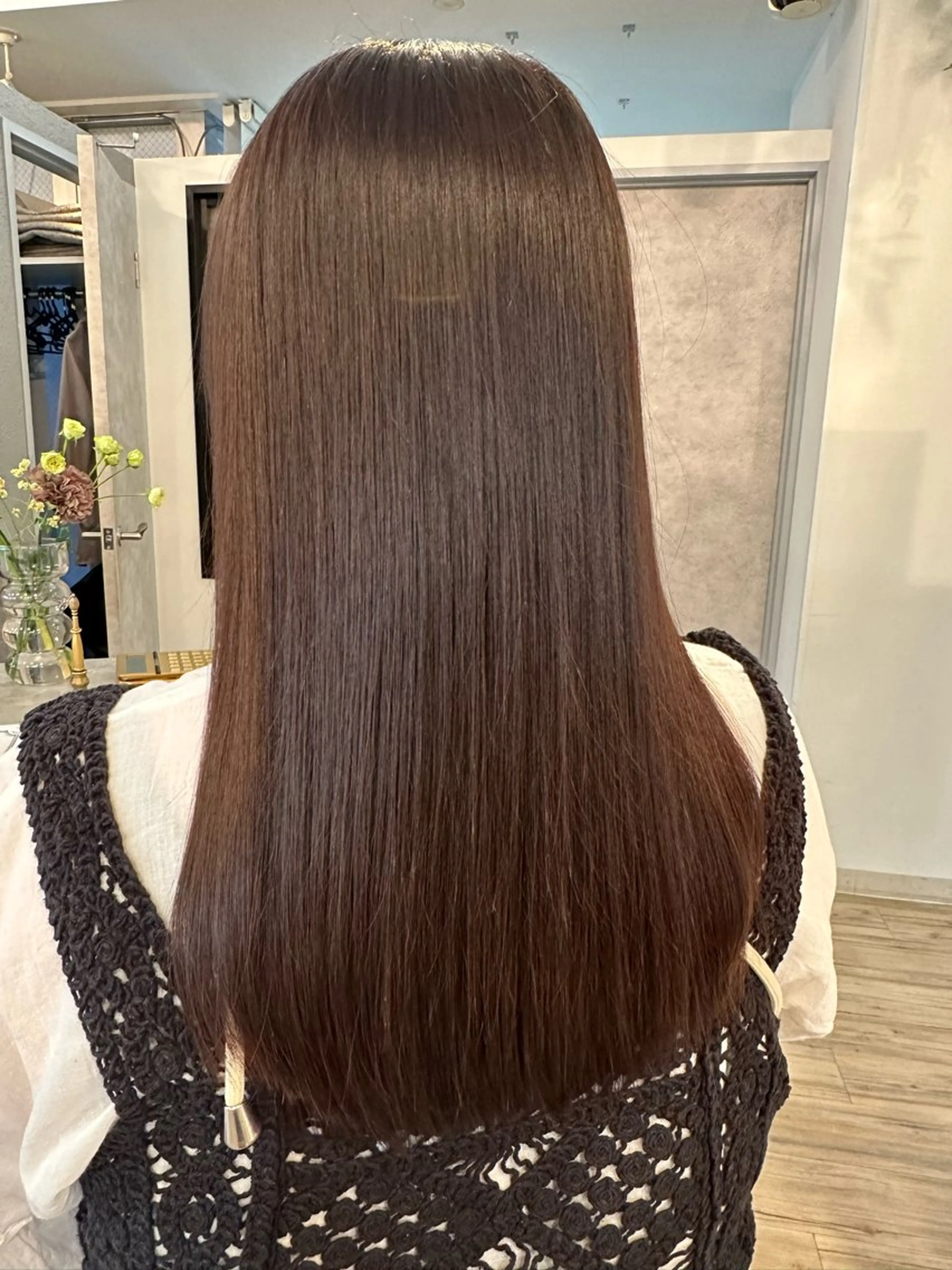 ミディアム 縮毛矯正 カット 縮毛矯正 トリートメント sato ayaka ｜透明感カラー🫧のヘアスタイル