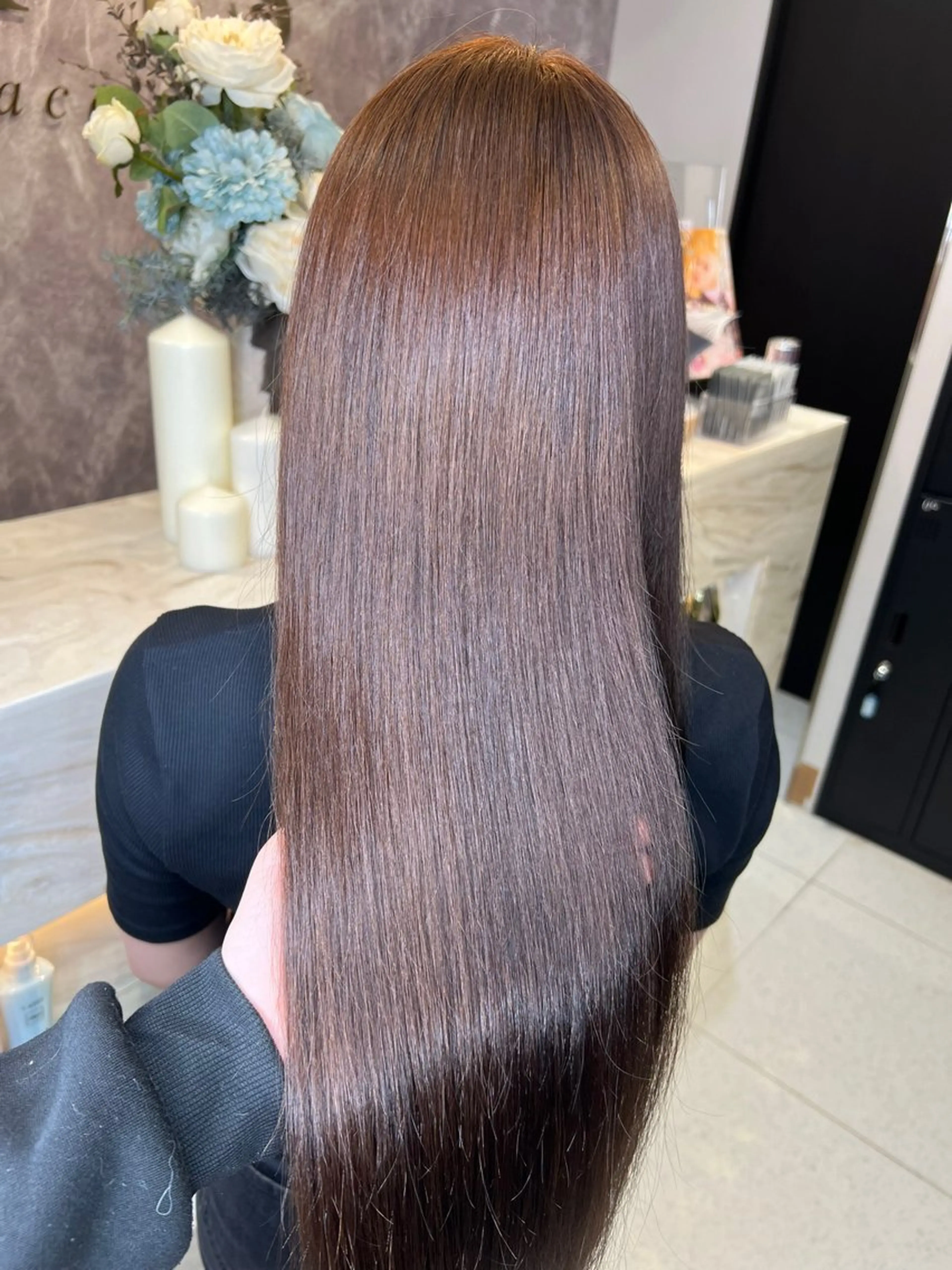 ロング カラー シールエクステ ベージュカラー ブリーチ ケアブリーチ 透明感カラー トリートメント 渋谷髪質改善/縮毛 矯正/かすが🪽🫧のヘアスタイル