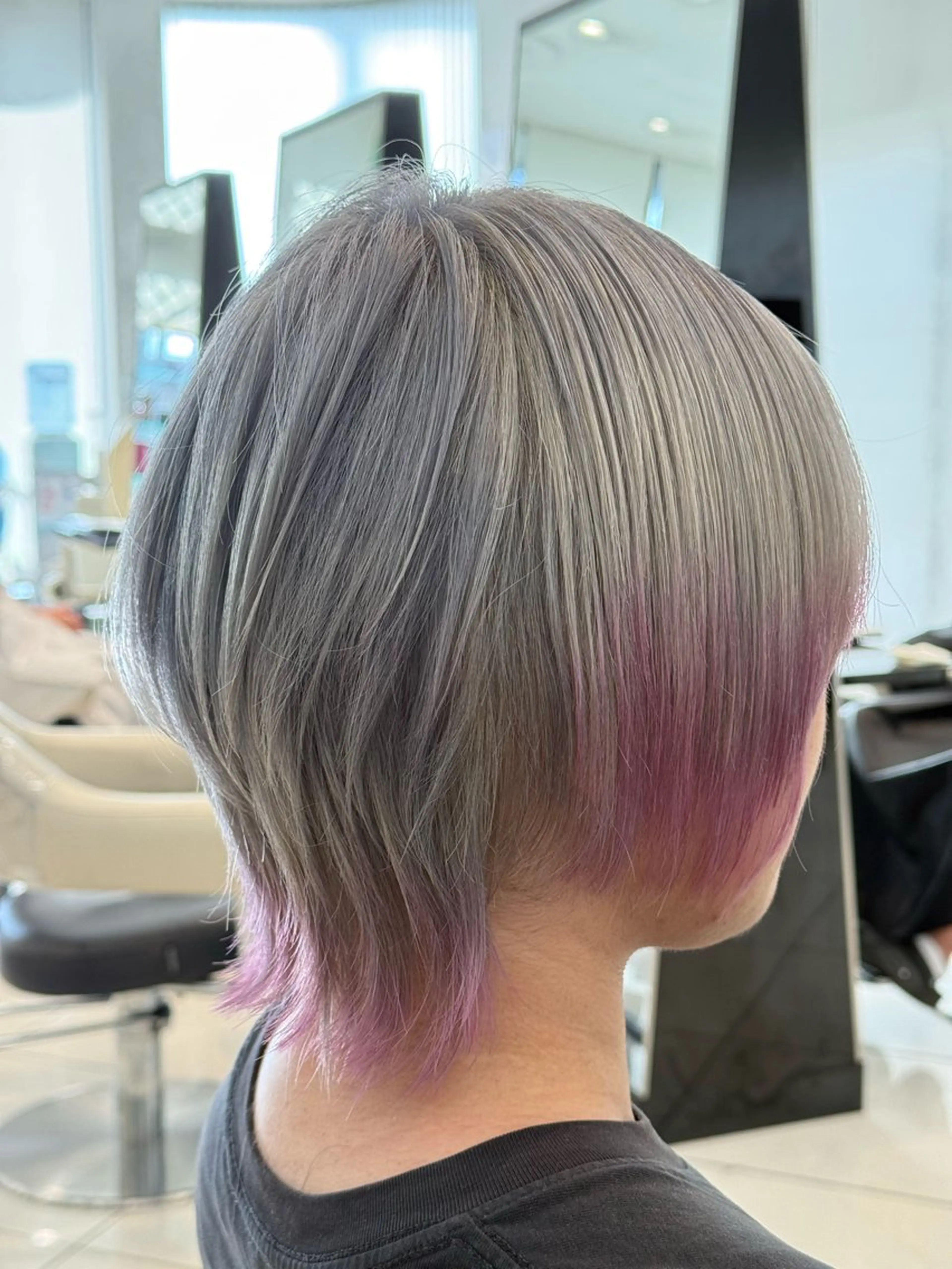 ショート カラー ピンクカラー シルバー ウルフカット カット ヘアカラー トリートメント 【ショート／カラー】 小野隼広のヘアスタイル