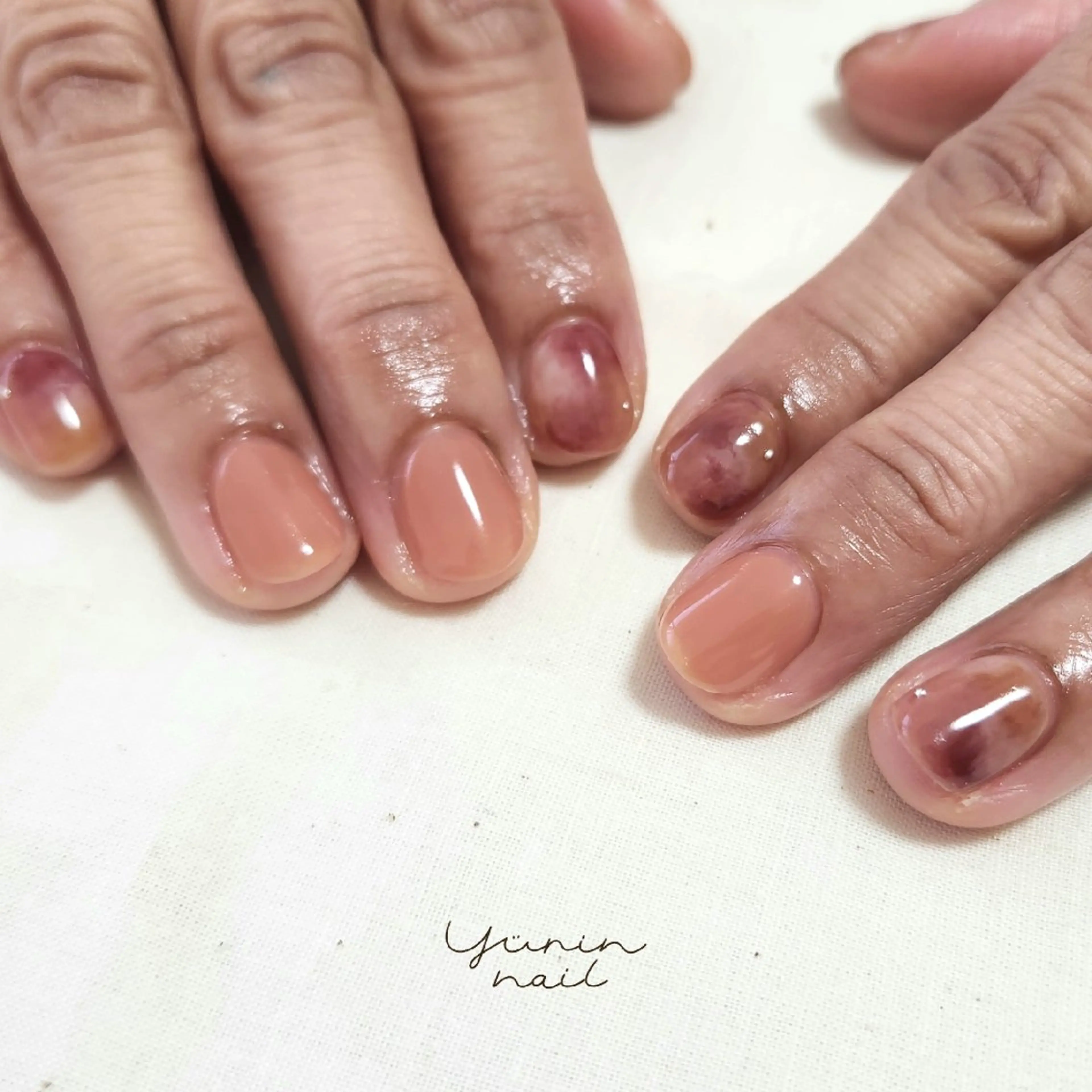 ネイル 大理石ネイル(マーブル) ショートネイル ショートネイル専門 yurin nailのネイルデザイン