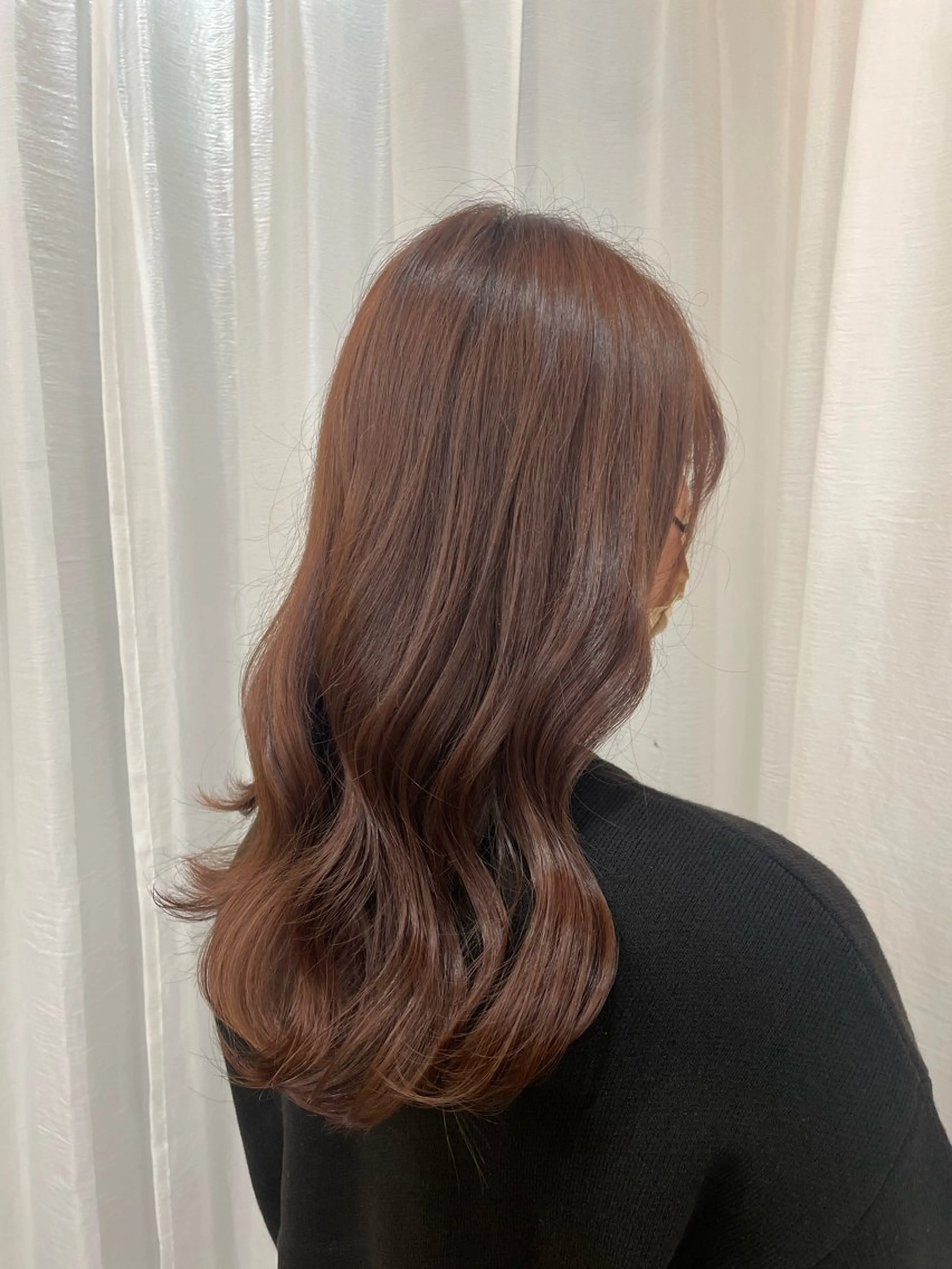 カラー ベージュカラー ピンクカラー ピンクベージュ 欠畑 瑠奈のヘアスタイル