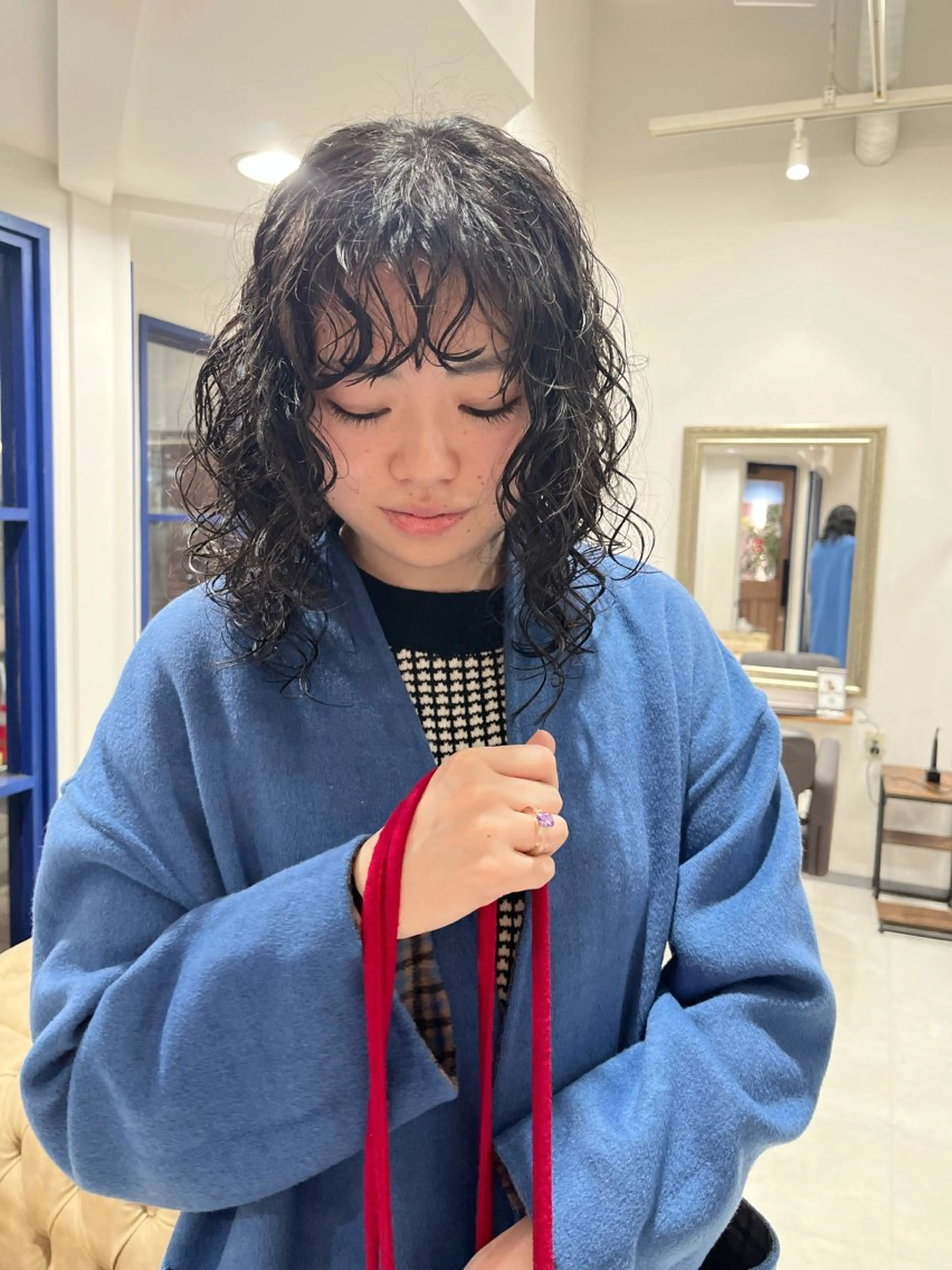 セミロング パーマ ニュアンスヘア☆樋口 希世☆のヘアスタイル