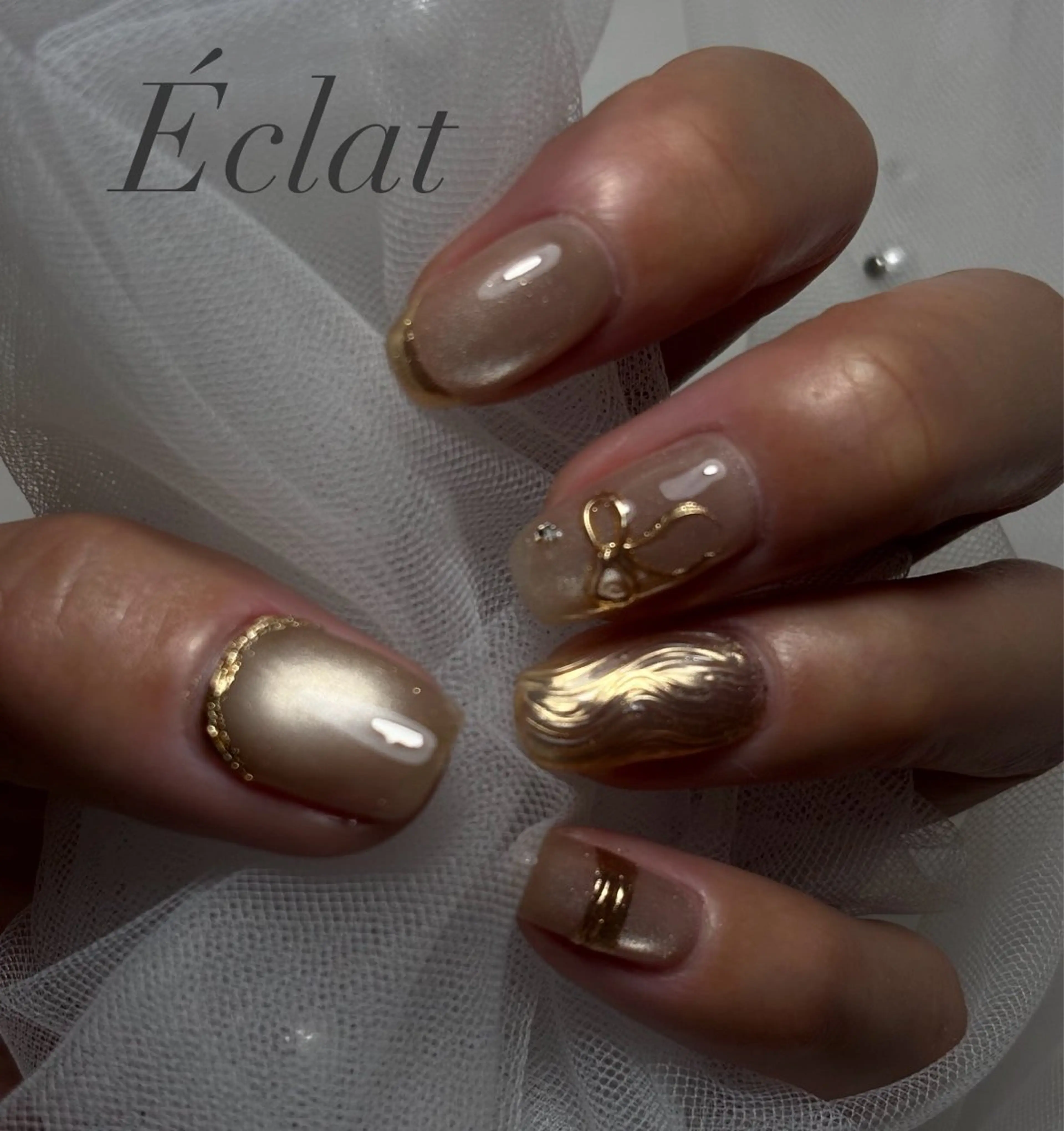 ネイル ミラーネイル nail salon Éclatのネイルデザイン